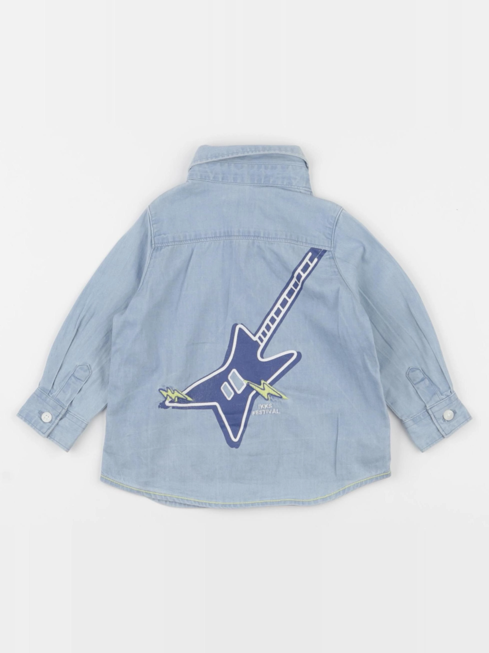 IKKS - chemise imprimé au dos bleu - 6 mois