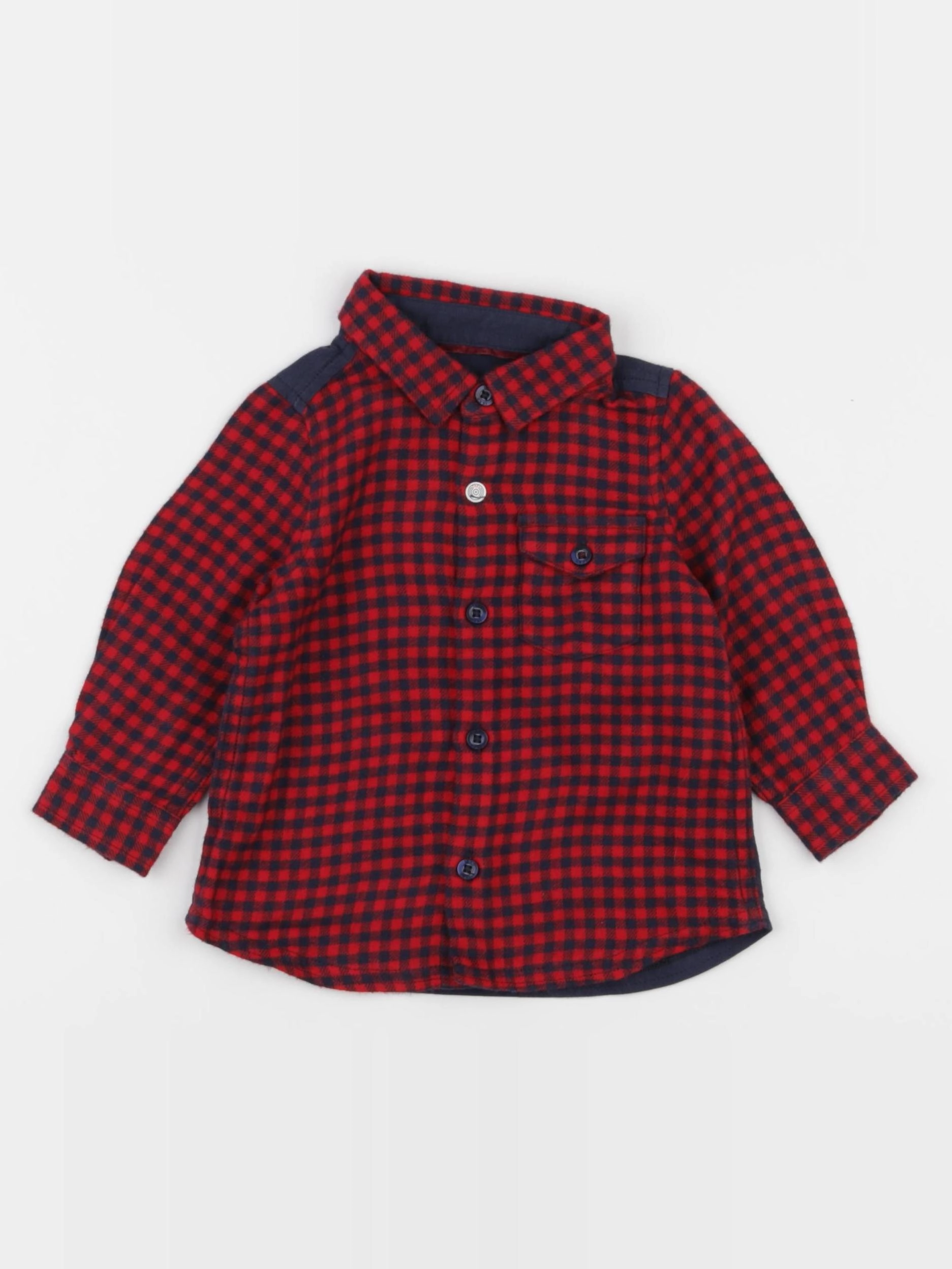 IKKS - chemise imprimé au dos rouge, bleu - 6 mois
