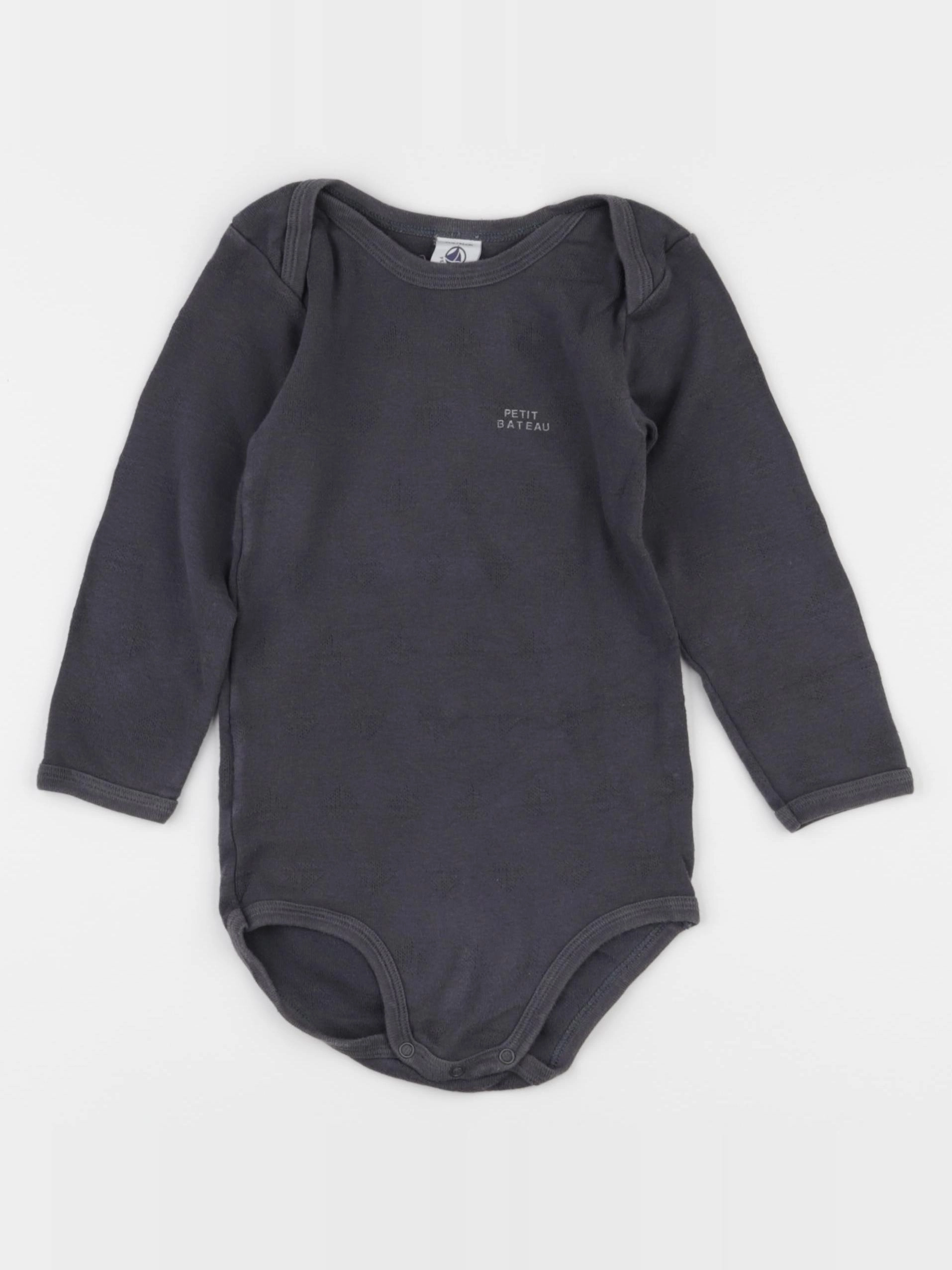 Petit Bateau - body gris - 36 mois