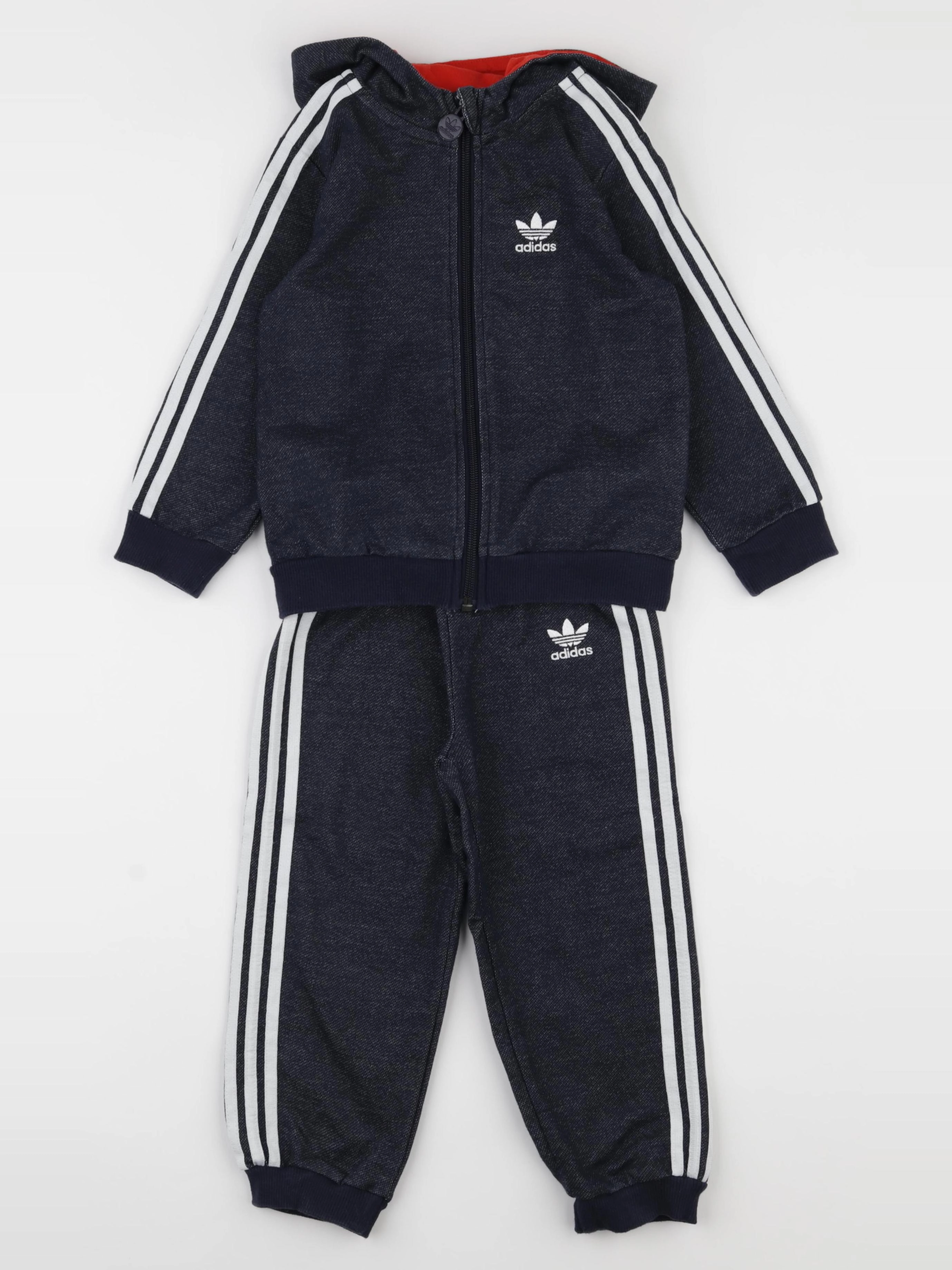 Adidas - ensemble bleu, blanc - 2/3 ans