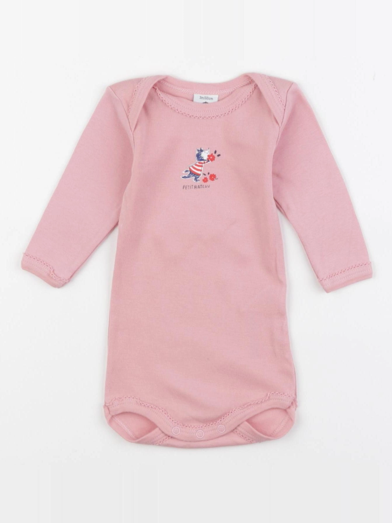 Petit Bateau - body rose - 3 mois