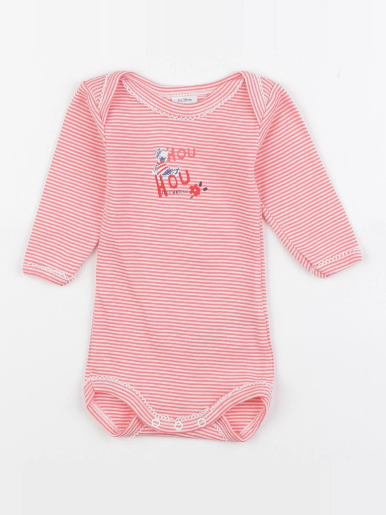 Petit Bateau - body rose - 3 mois