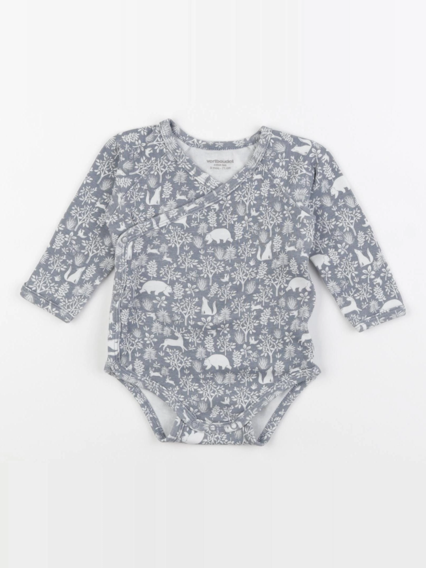 Vertbaudet - body gris - 9 mois