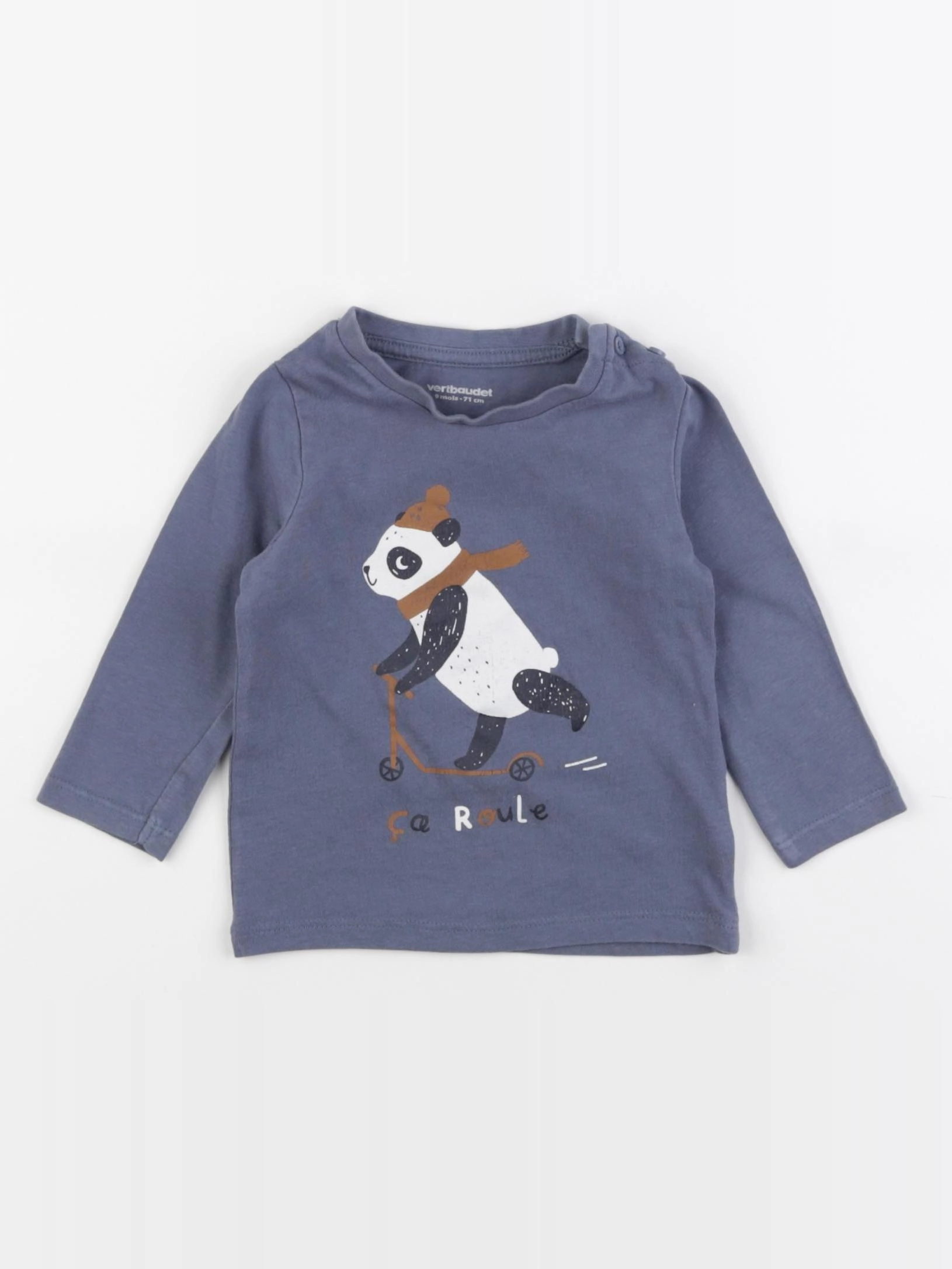 Vertbaudet - tee-shirt bleu - 9 mois