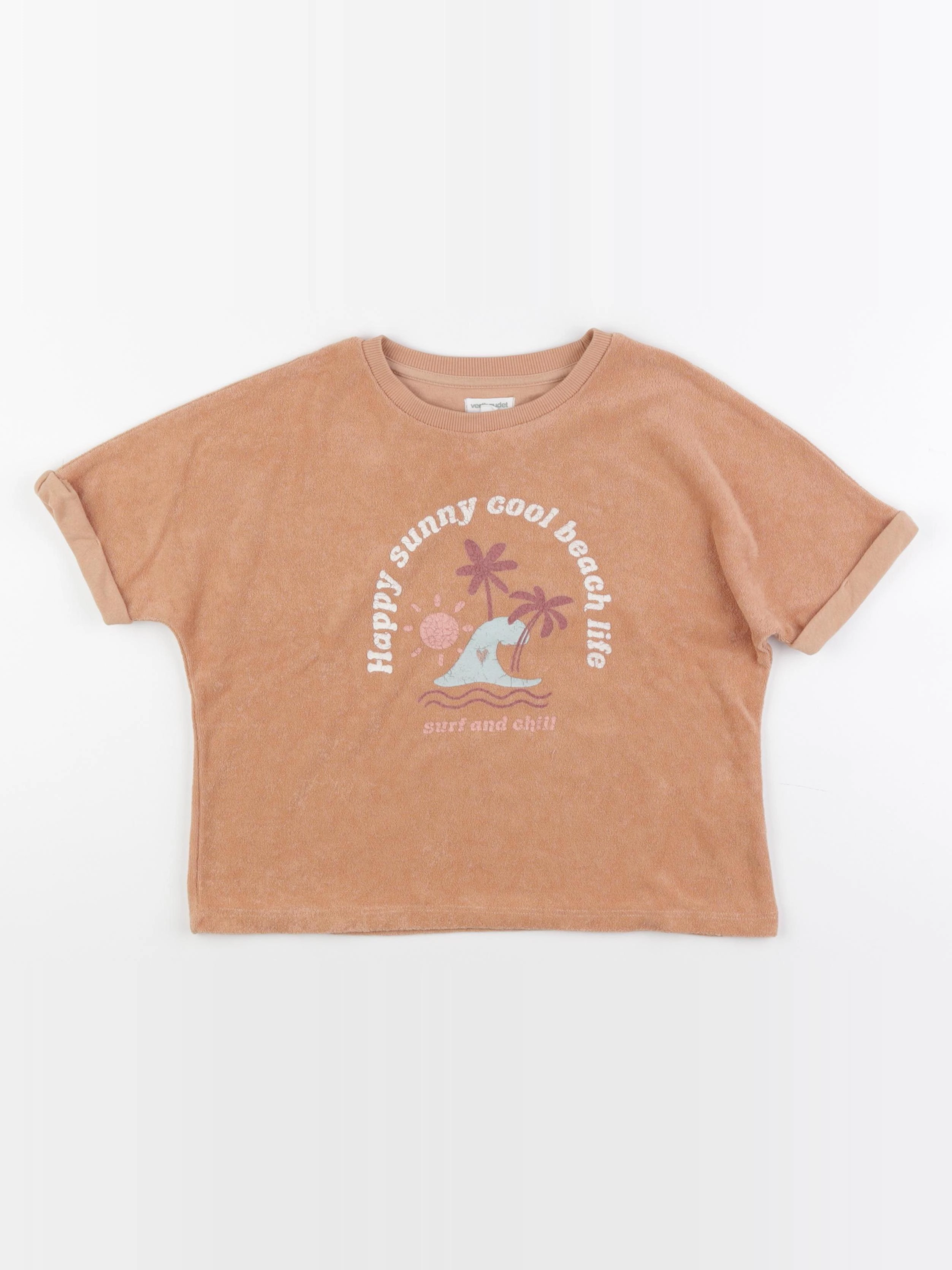 Vertbaudet - tee-shirt marron - 8 ans