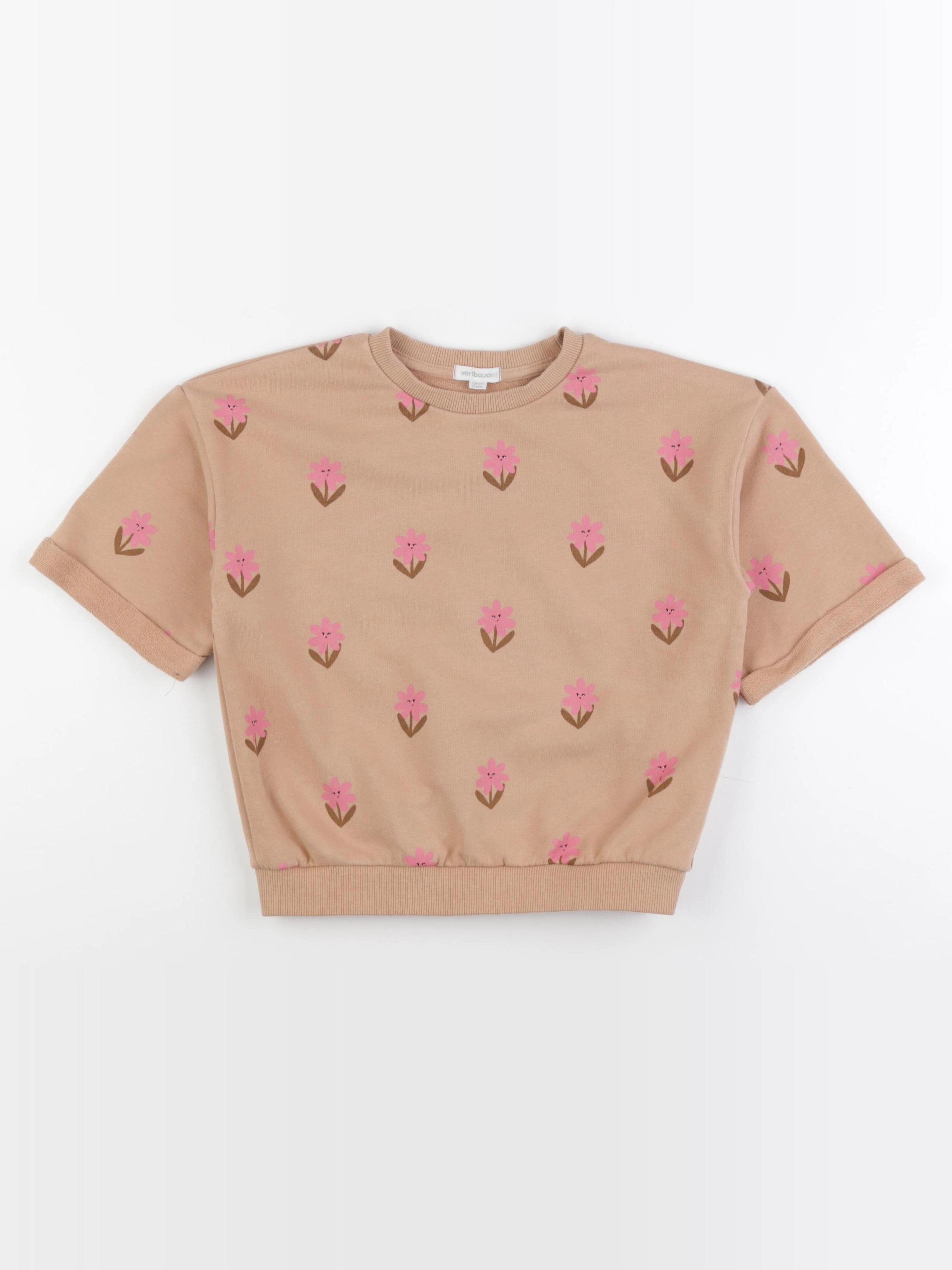 Vertbaudet - sweat marron - 8 ans
