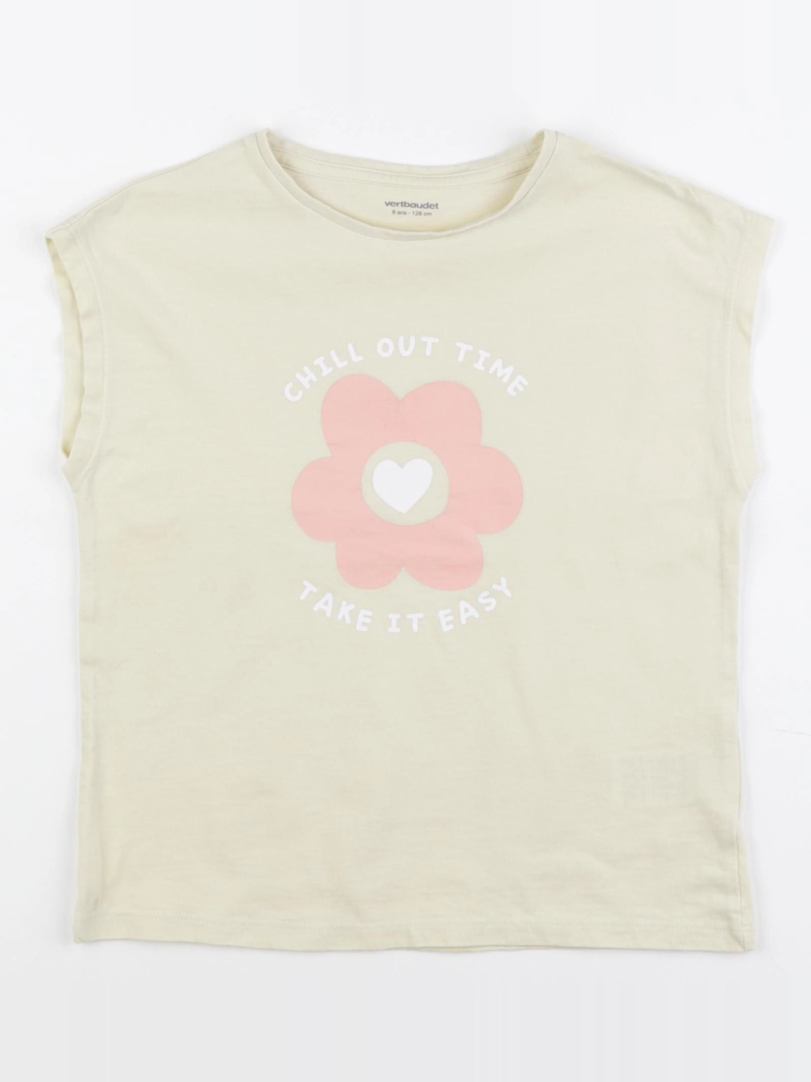 Vertbaudet - tee-shirt jaune - 8 ans