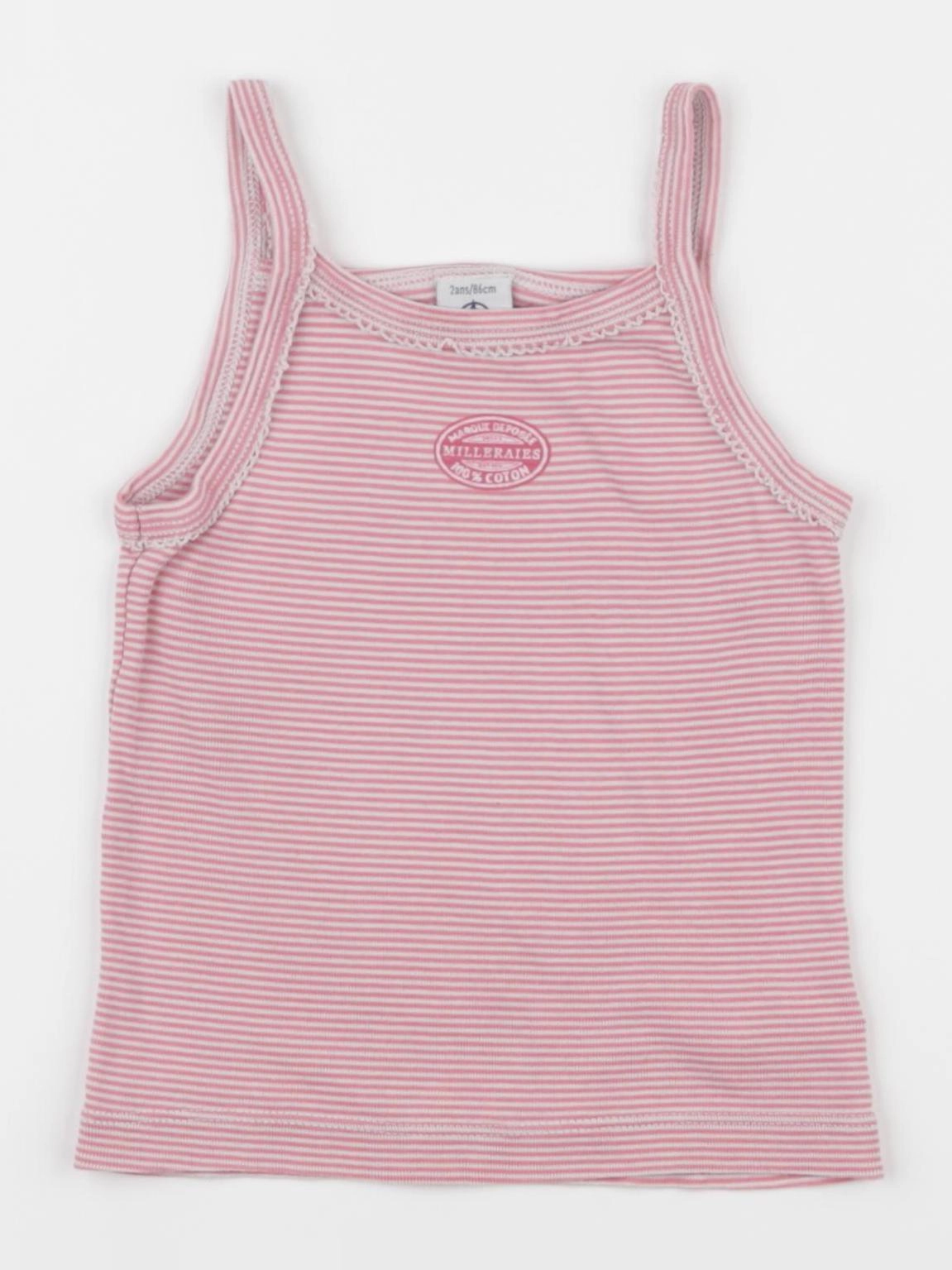 Petit Bateau - maillot de corps rose - 2 ans