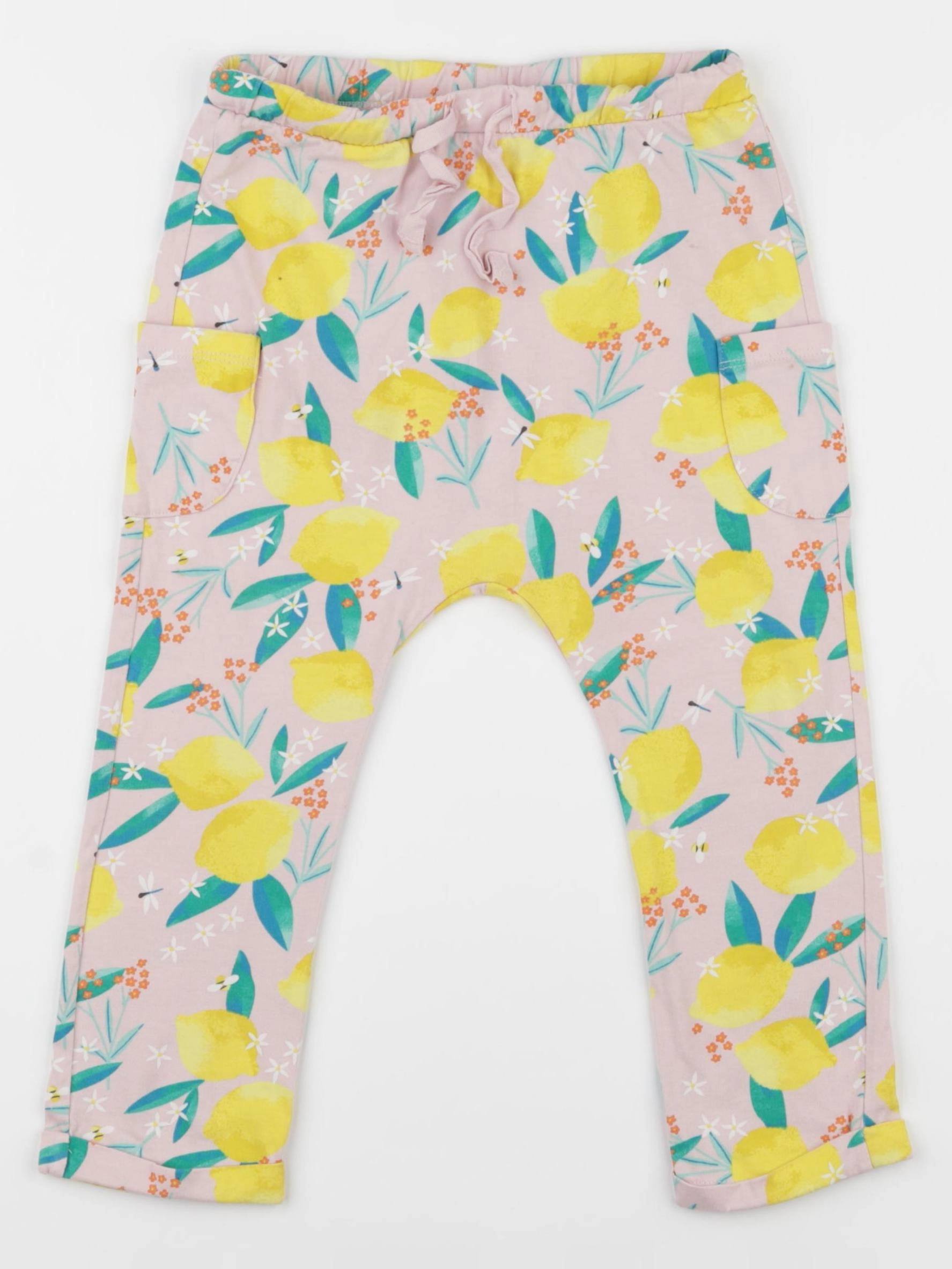 H&M - pantalon rose, jaune - 2/3 ans