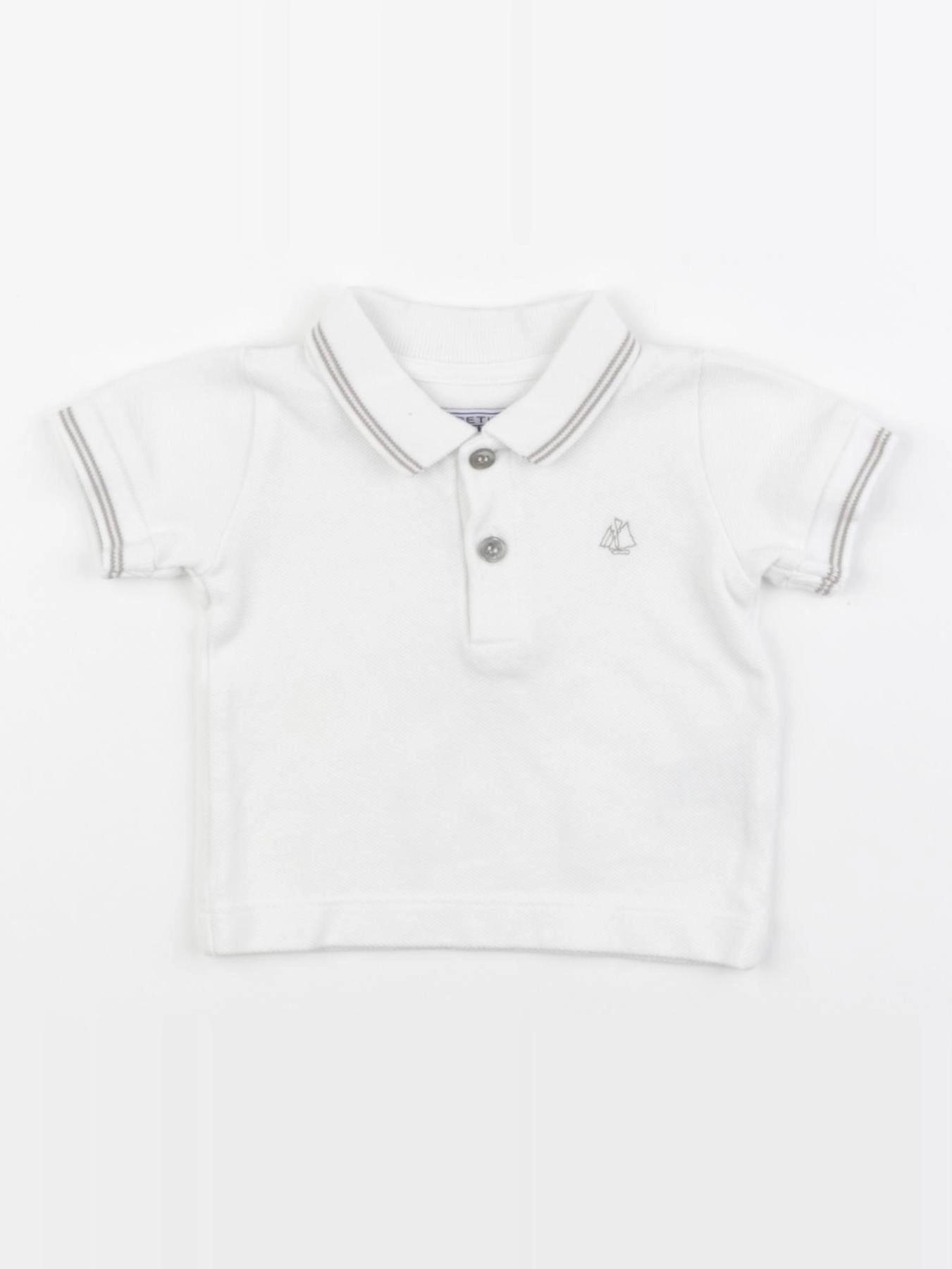 Petit Bateau - polo blanc - 3 mois