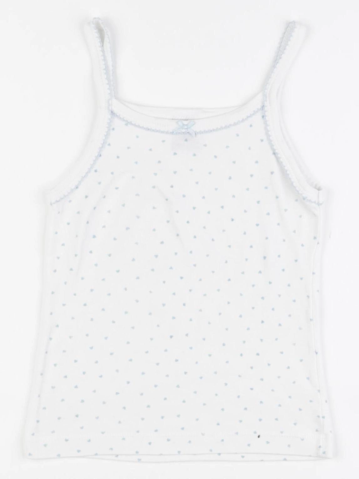 Petit Bateau - maillot de corps blanc, bleu - 4 ans