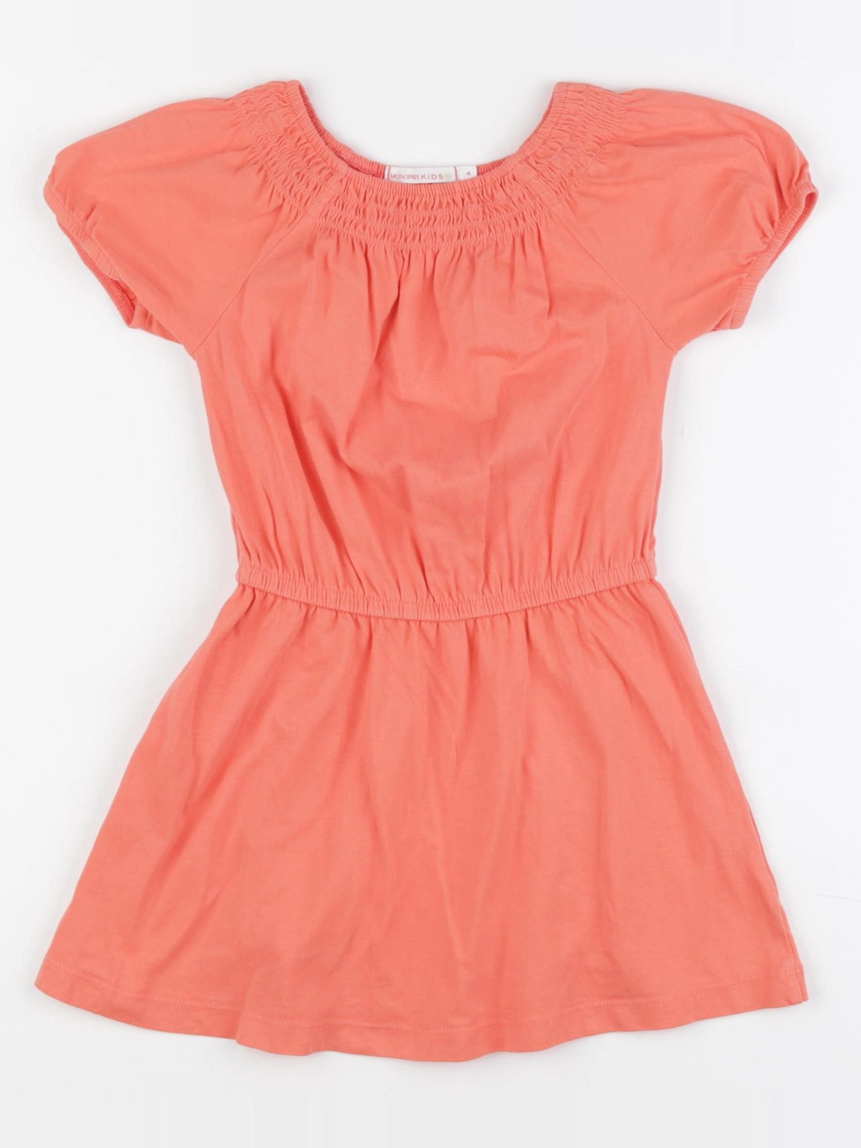 Monoprix - robe orange - 4 ans