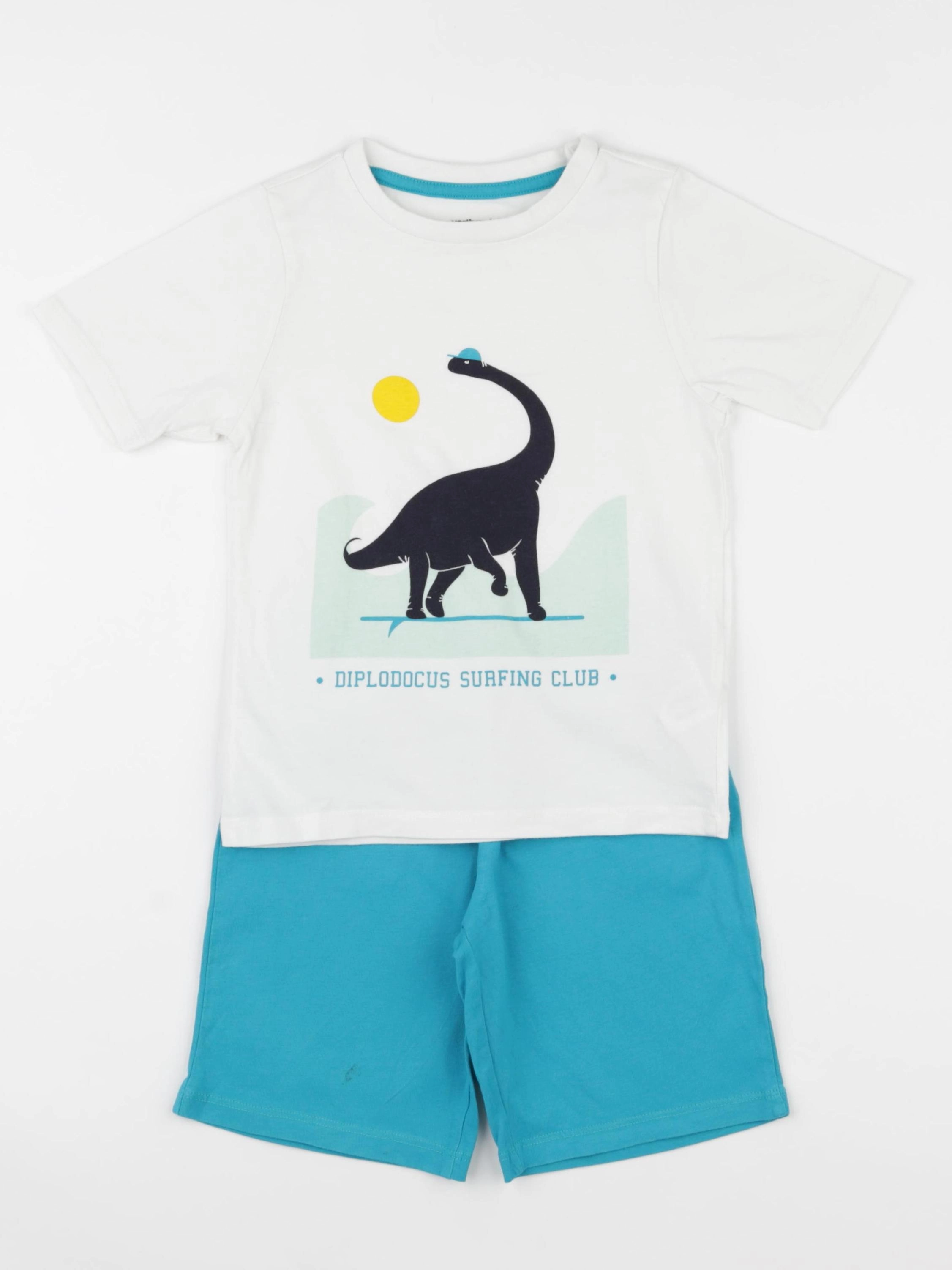 Vertbaudet - pyjama coton blanc, bleu - 5 ans