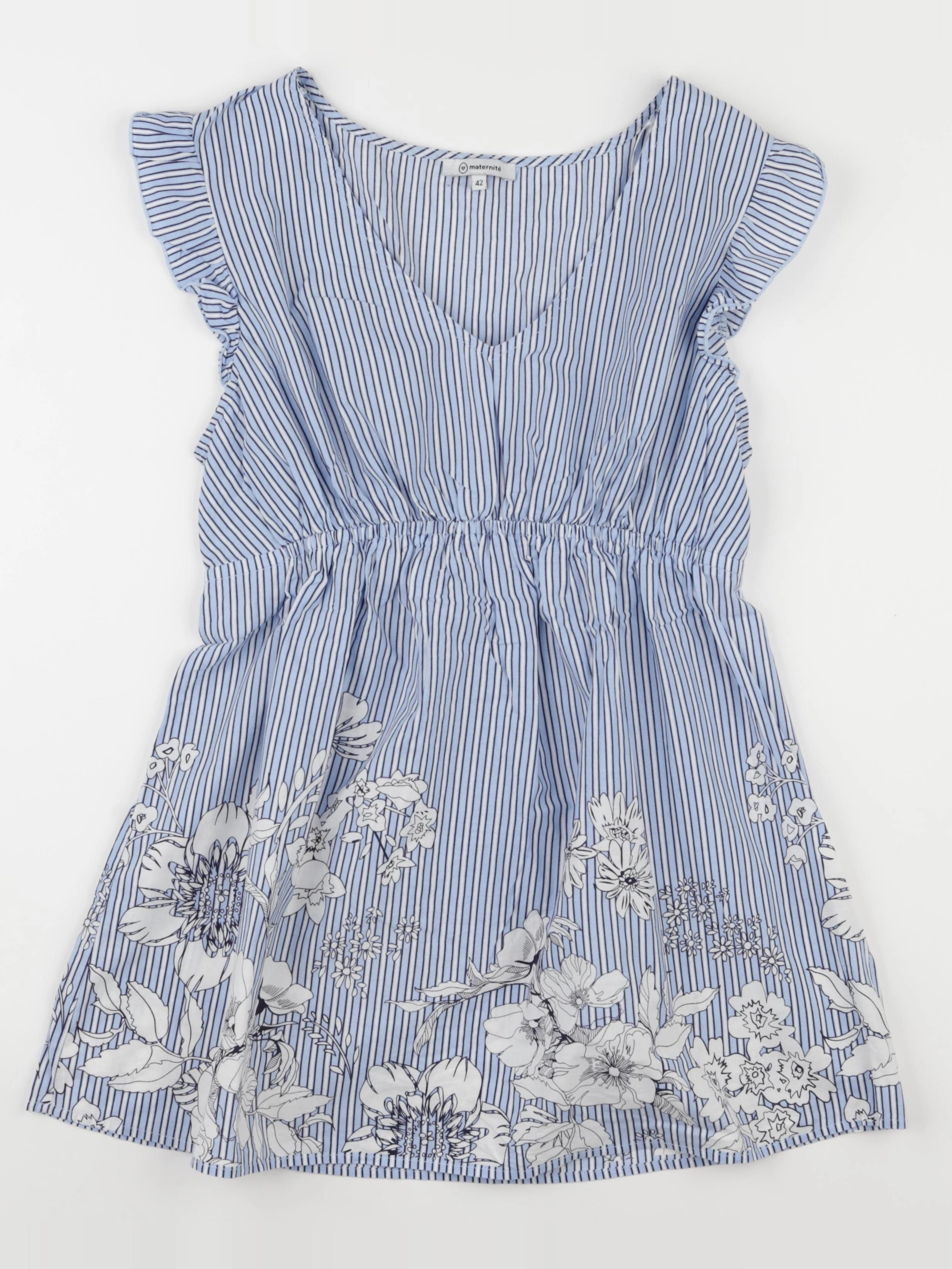 La Halle - blouse grossesse blanc, bleu - 42