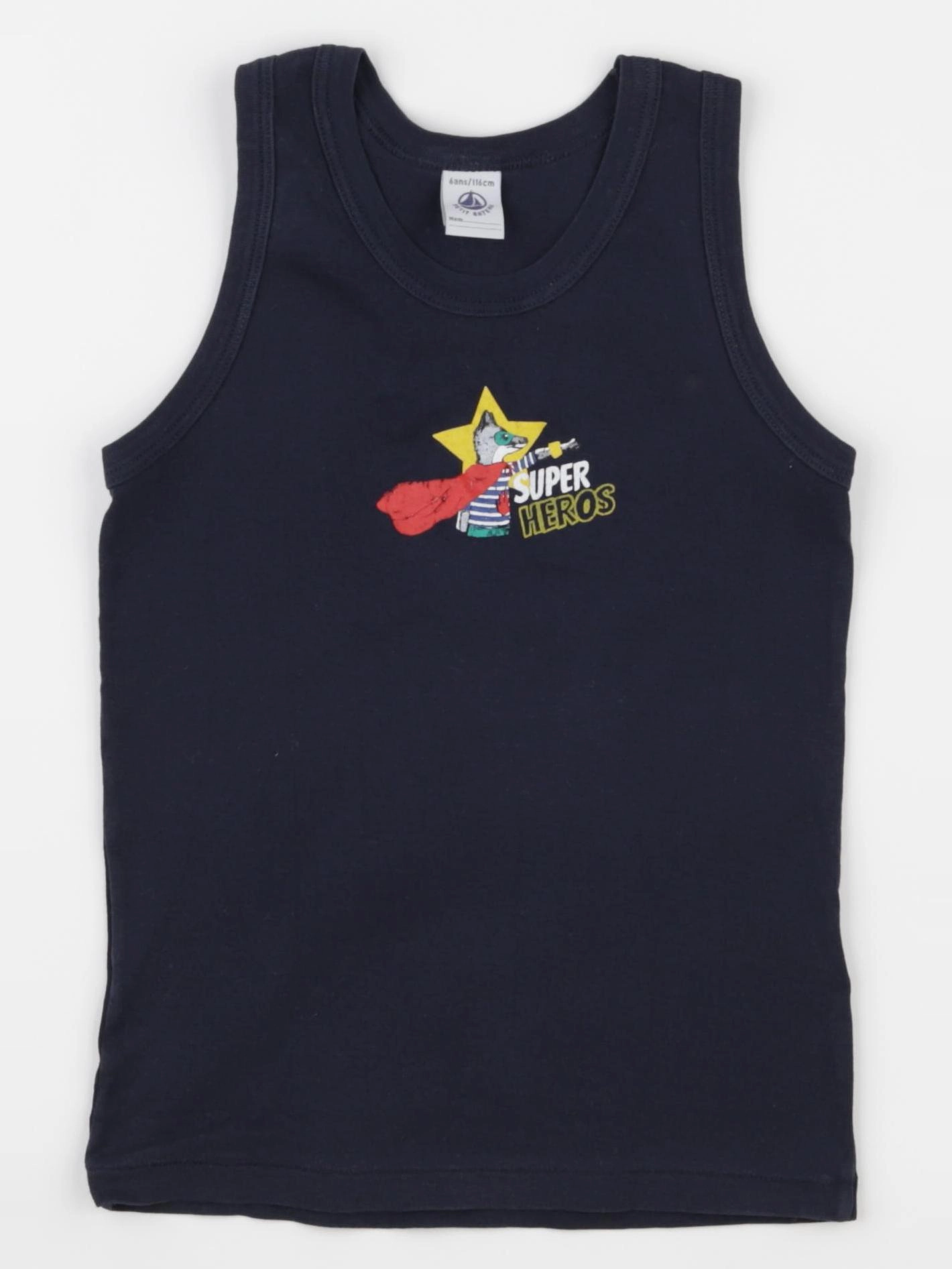 Petit Bateau - maillot de corps bleu - 6 ans