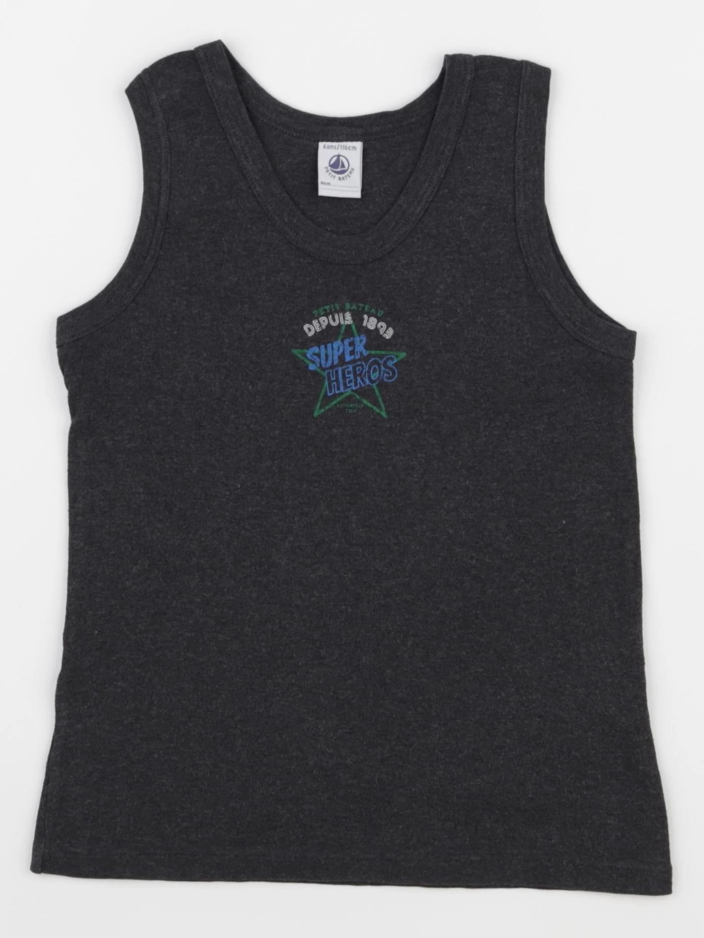Petit Bateau - maillot de corps noir - 6 ans