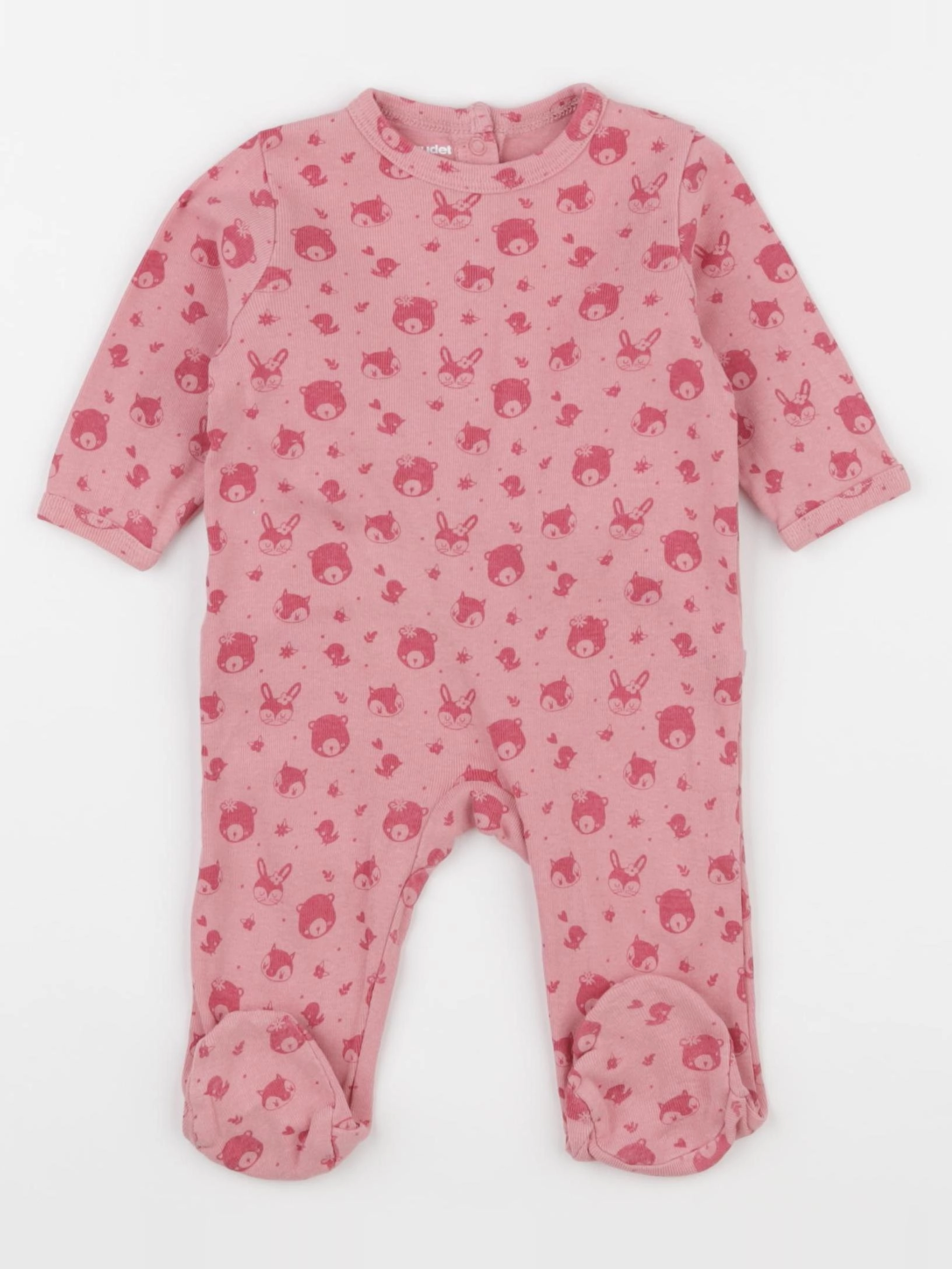 Vertbaudet - pyjama coton rose - 3 mois