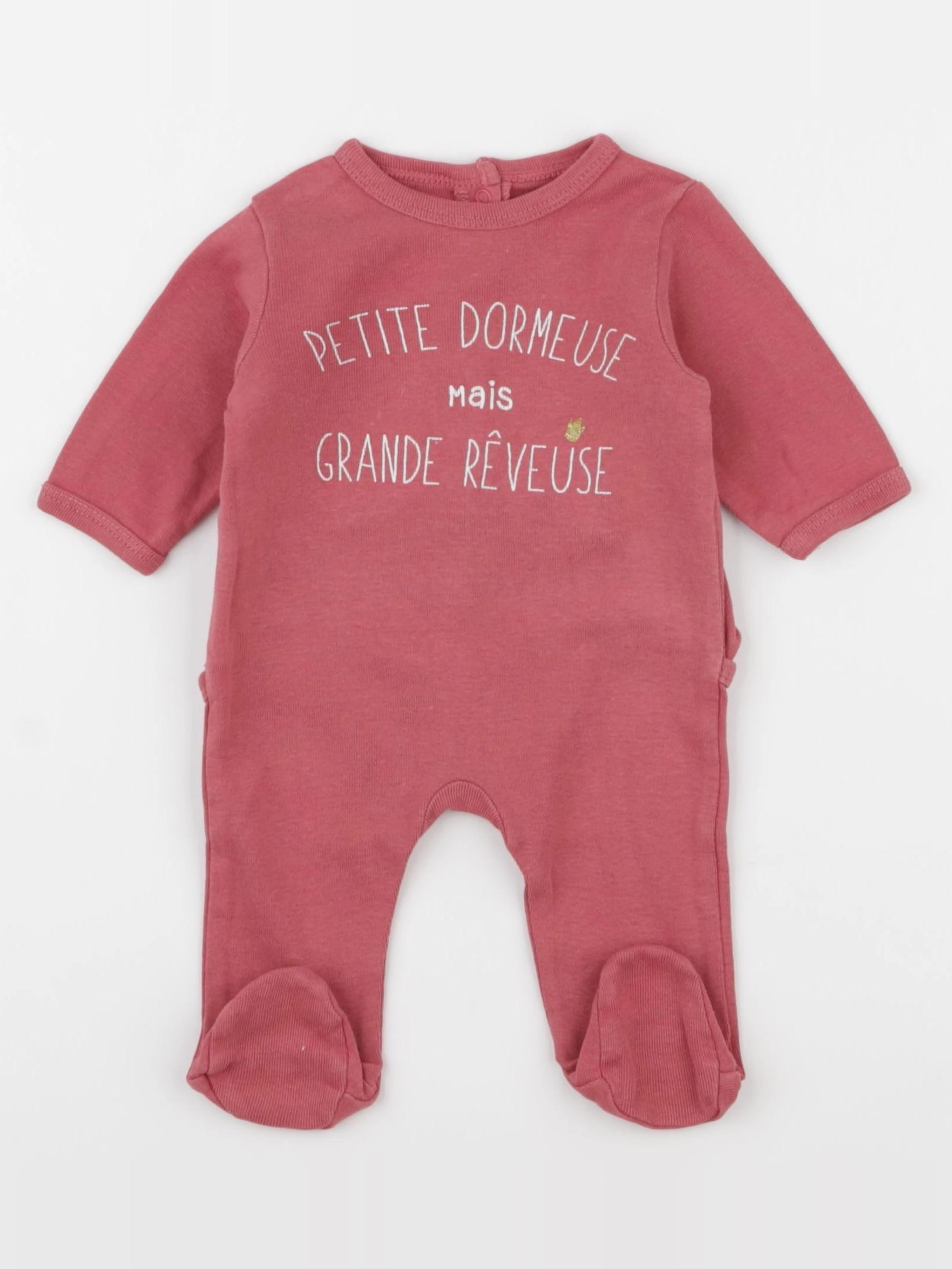 Vertbaudet - pyjama coton rose - 1 mois
