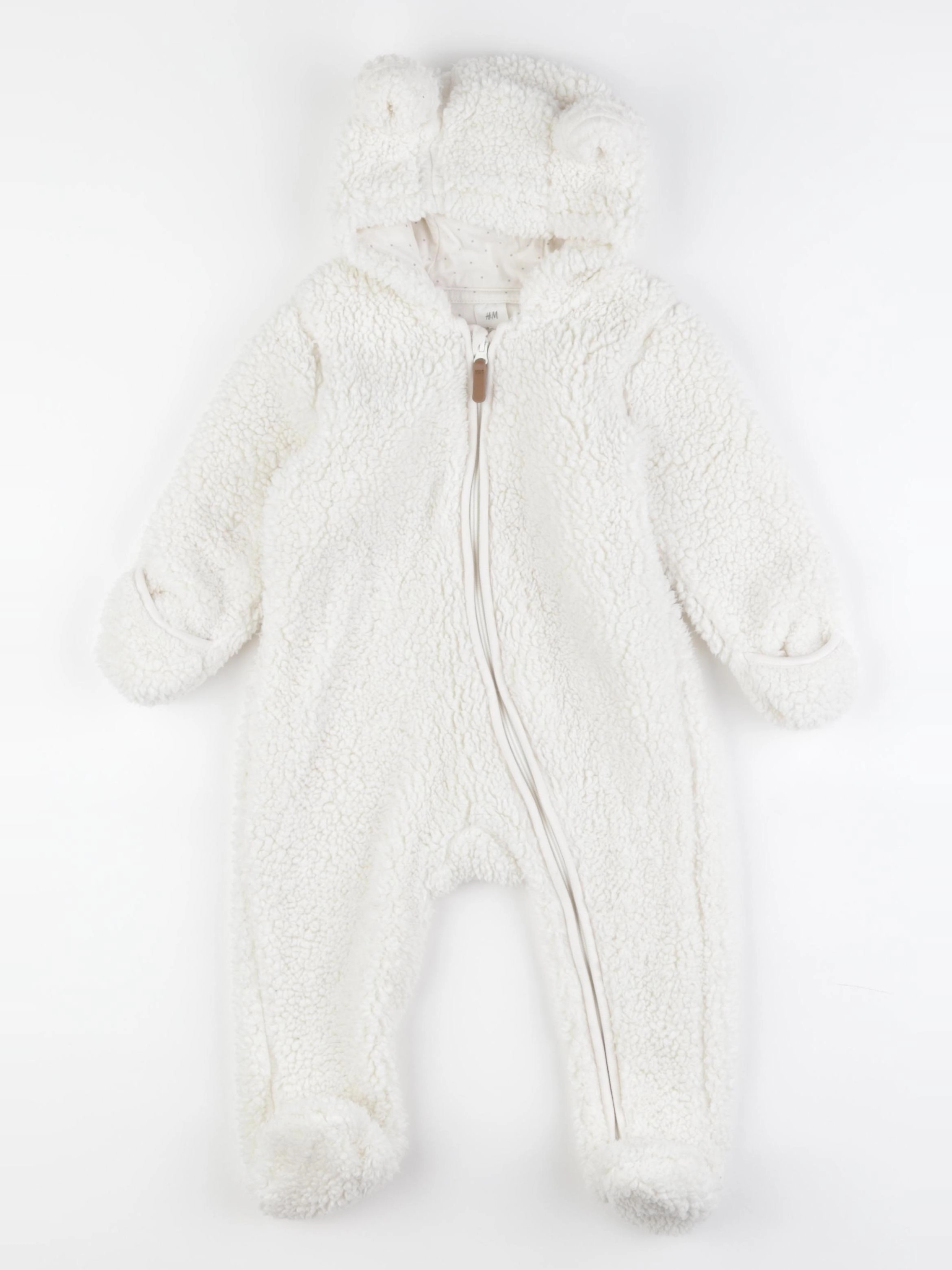 H&M - combi-pilote blanc - 6/9 mois
