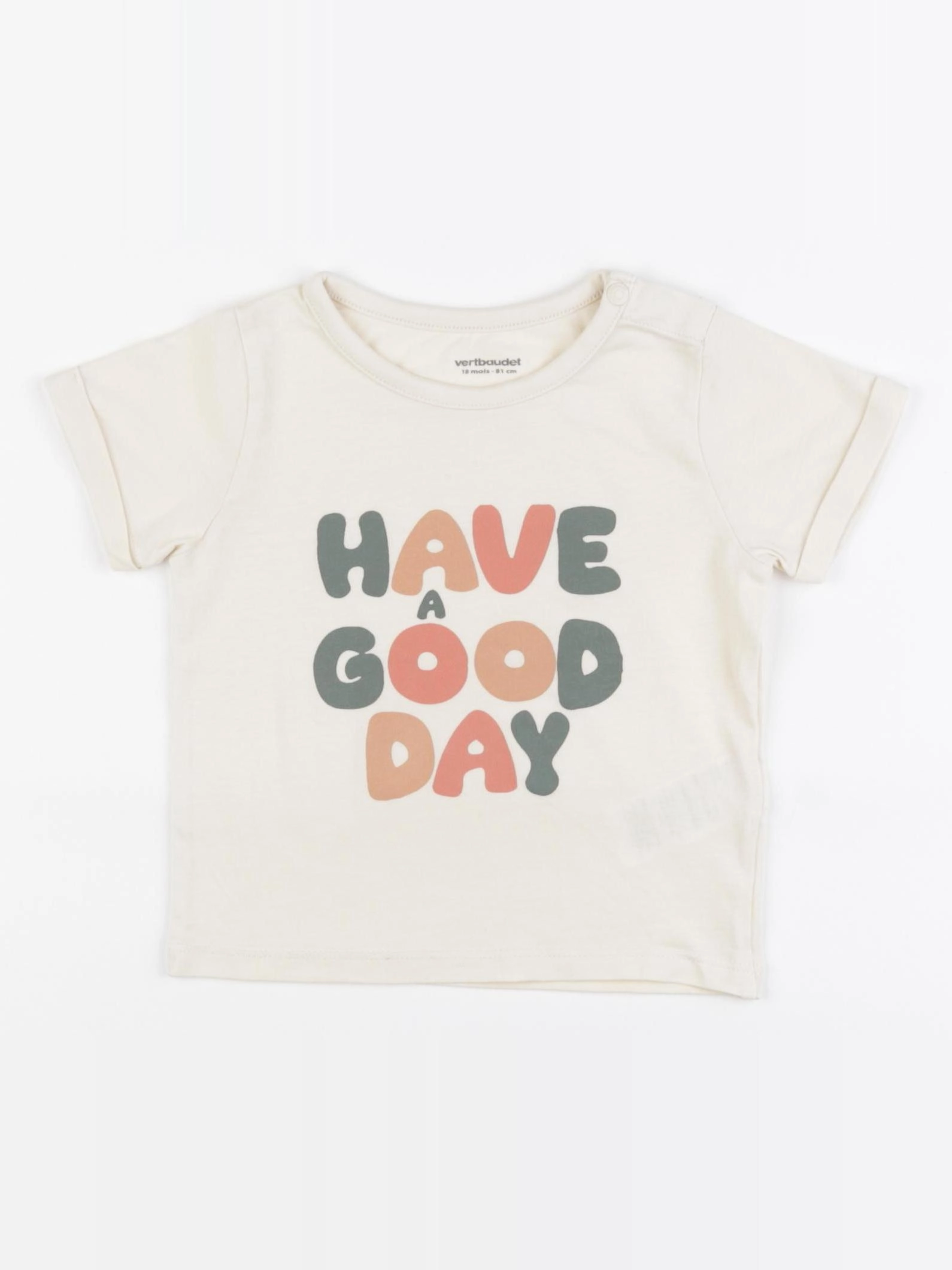 Vertbaudet - tee-shirt beige - 18 mois