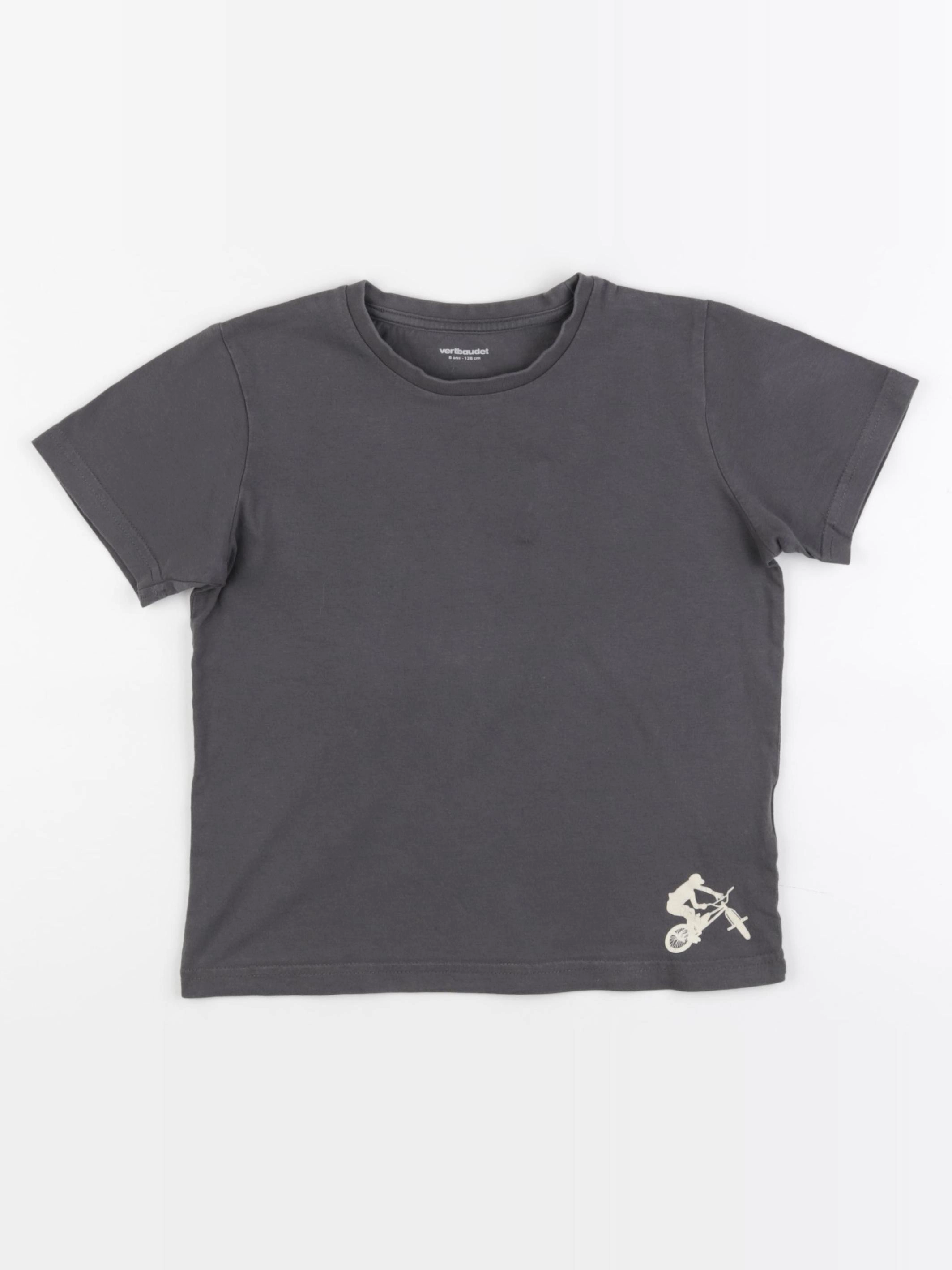 Vertbaudet - tee-shirt gris - 8 ans