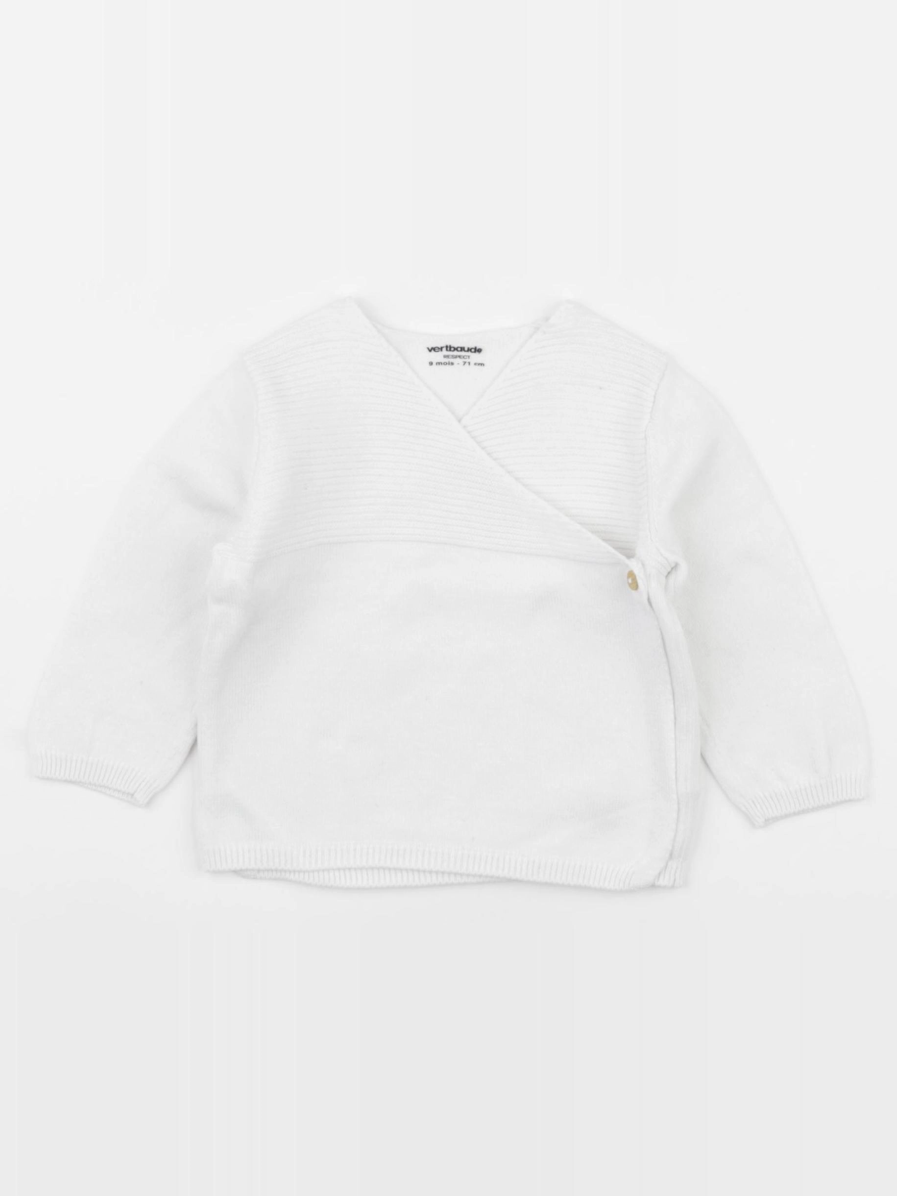 Vertbaudet - gilet blanc - 9 mois