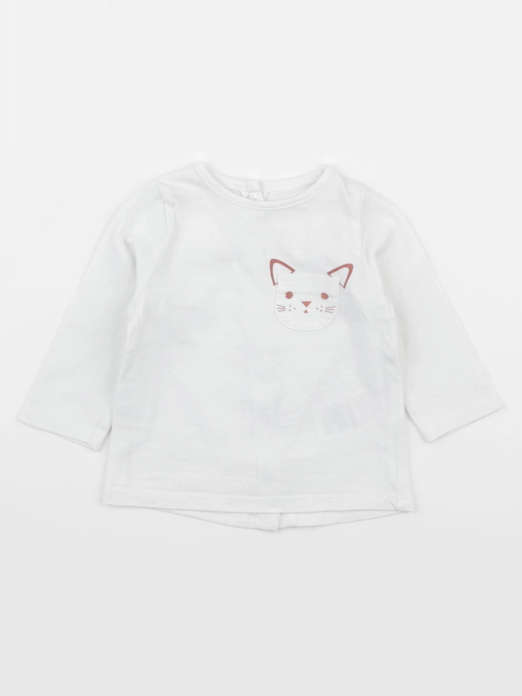 Vertbaudet - tee-shirt blanc - 3 mois