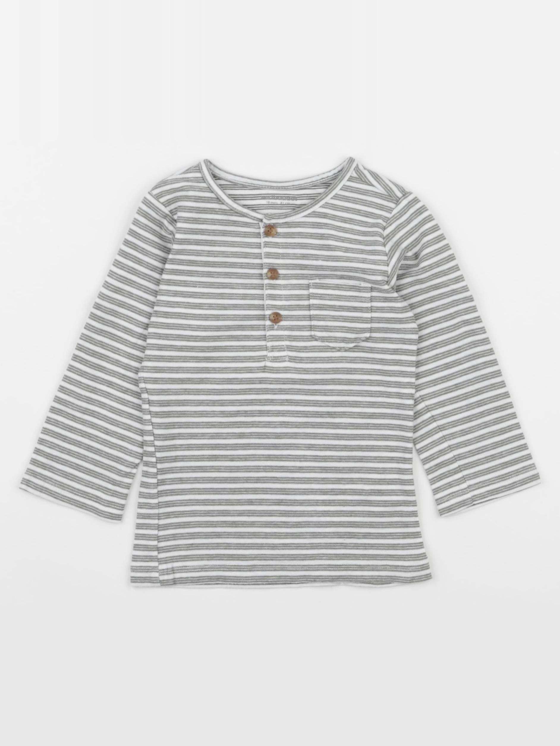 Vertbaudet - tee-shirt blanc, vert - 18 mois