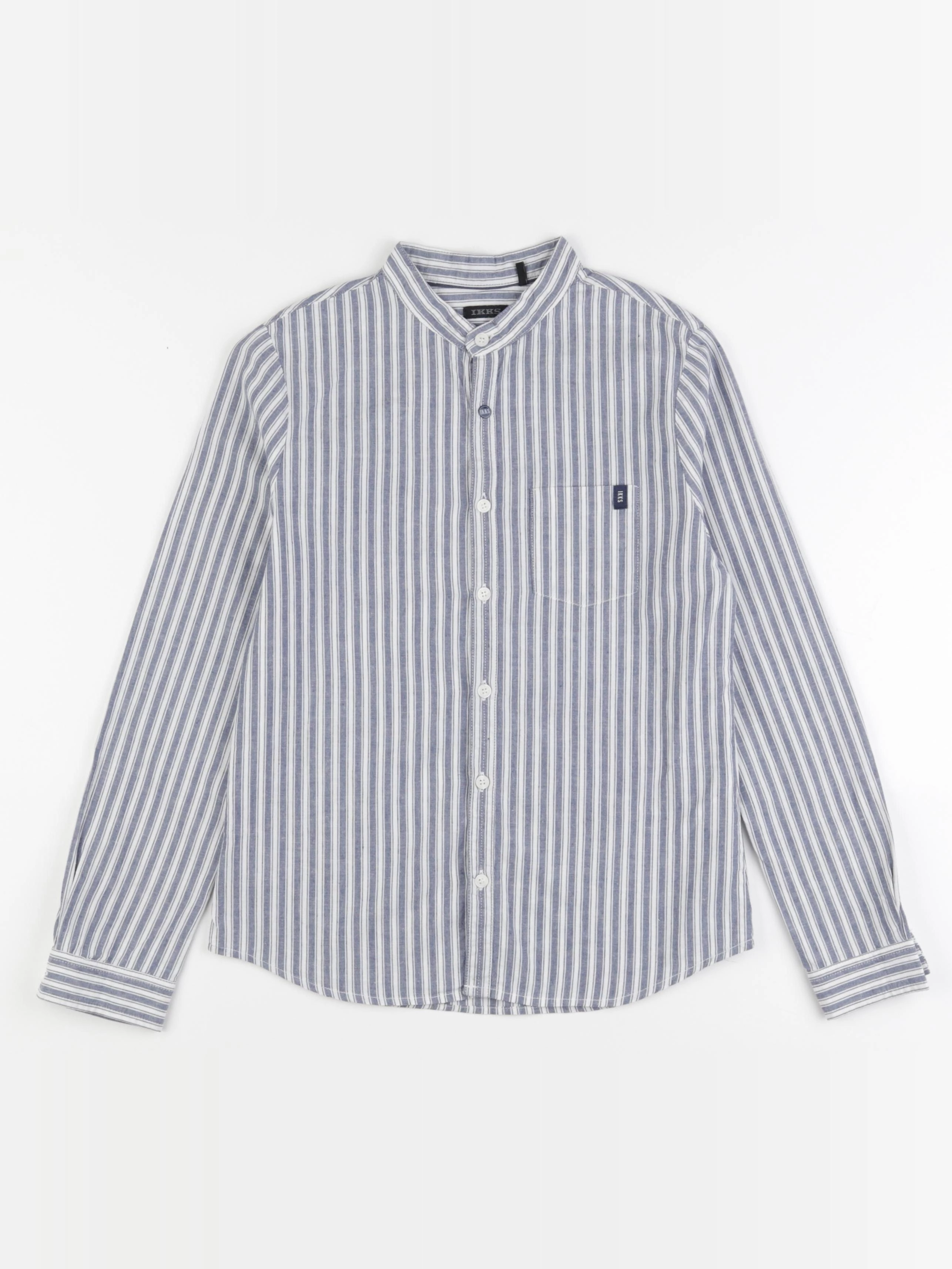IKKS - chemise bleu, blanc - 10 ans