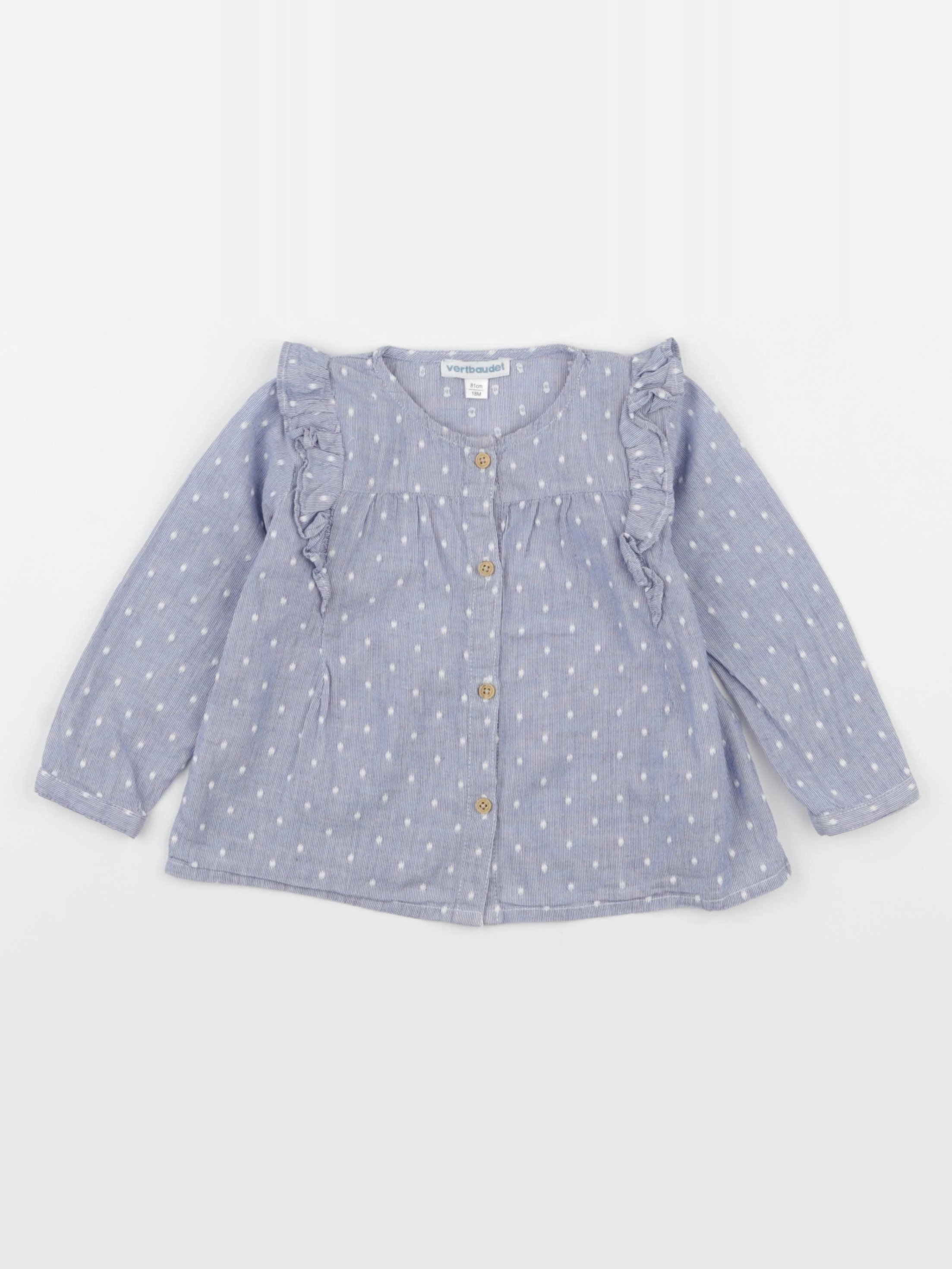 Vertbaudet - blouse bleu - 18 mois