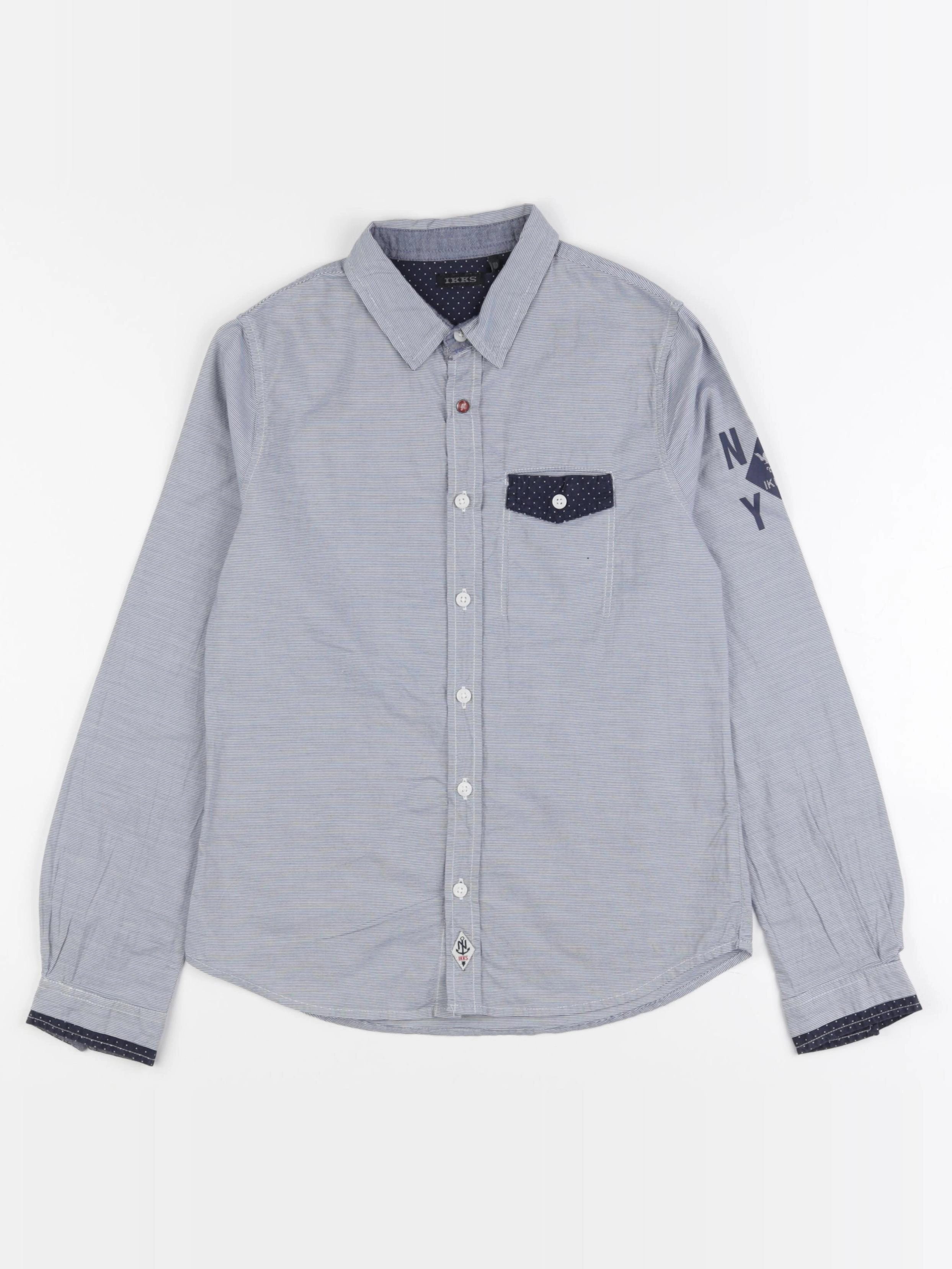 IKKS - chemise imprimé au dos bleu - 10 ans