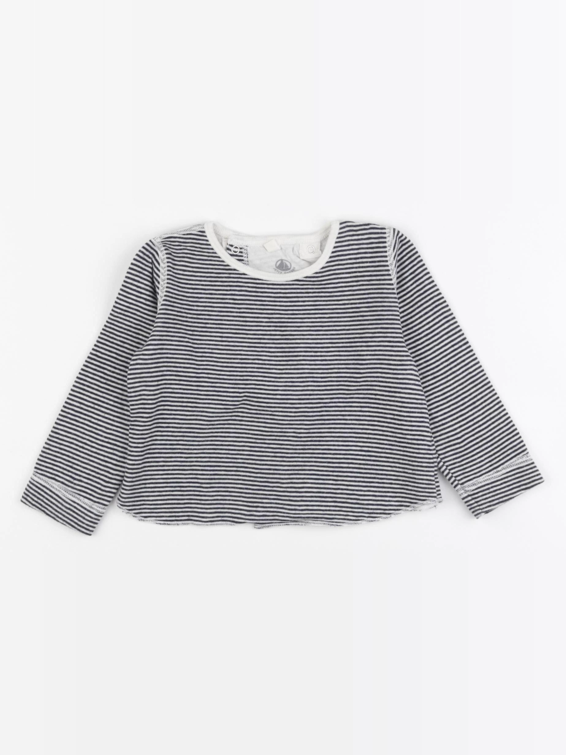 Petit Bateau - tee-shirt bleu, blanc - 18 mois