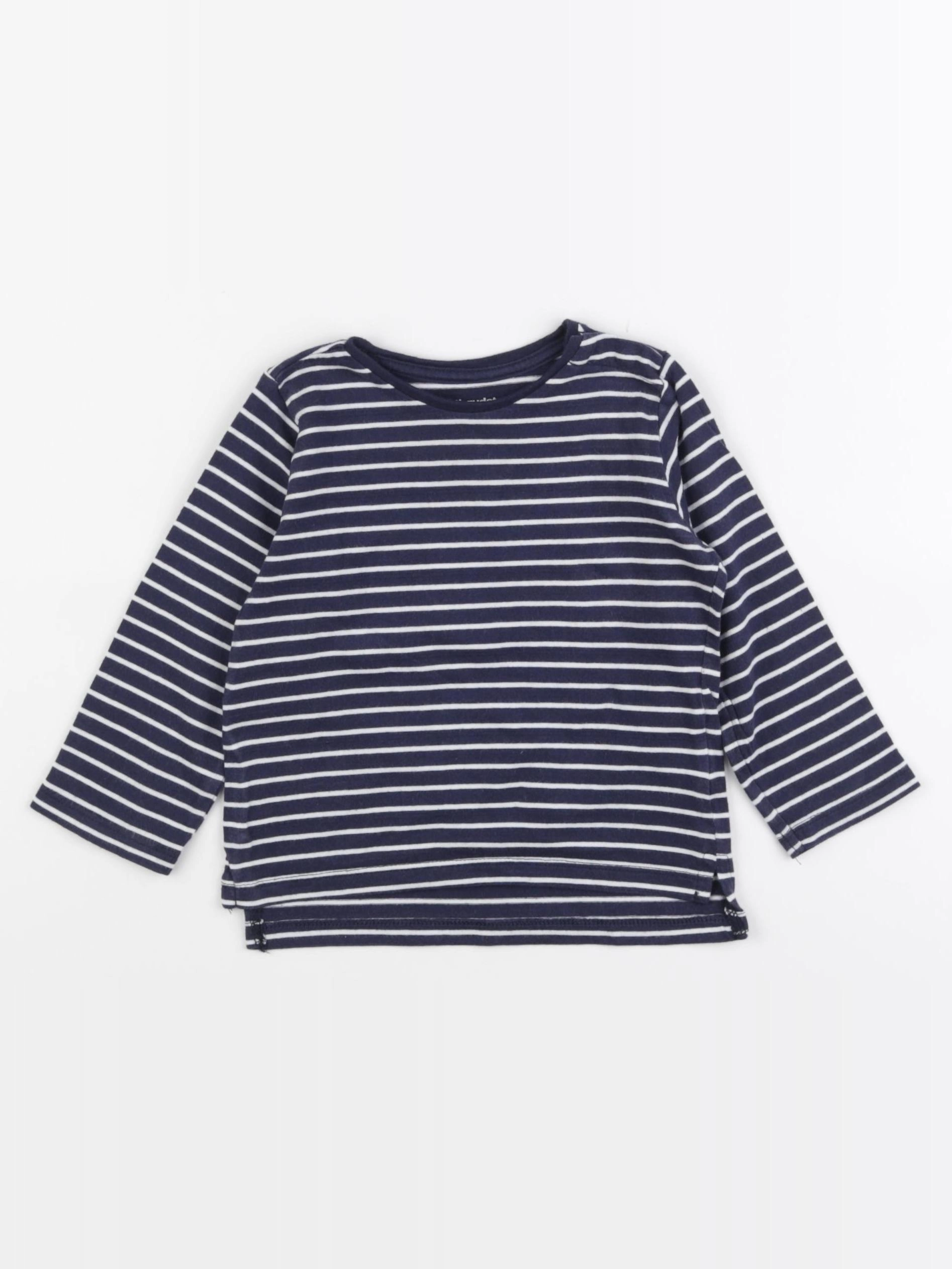 Vertbaudet - tee-shirt bleu, blanc - 18 mois