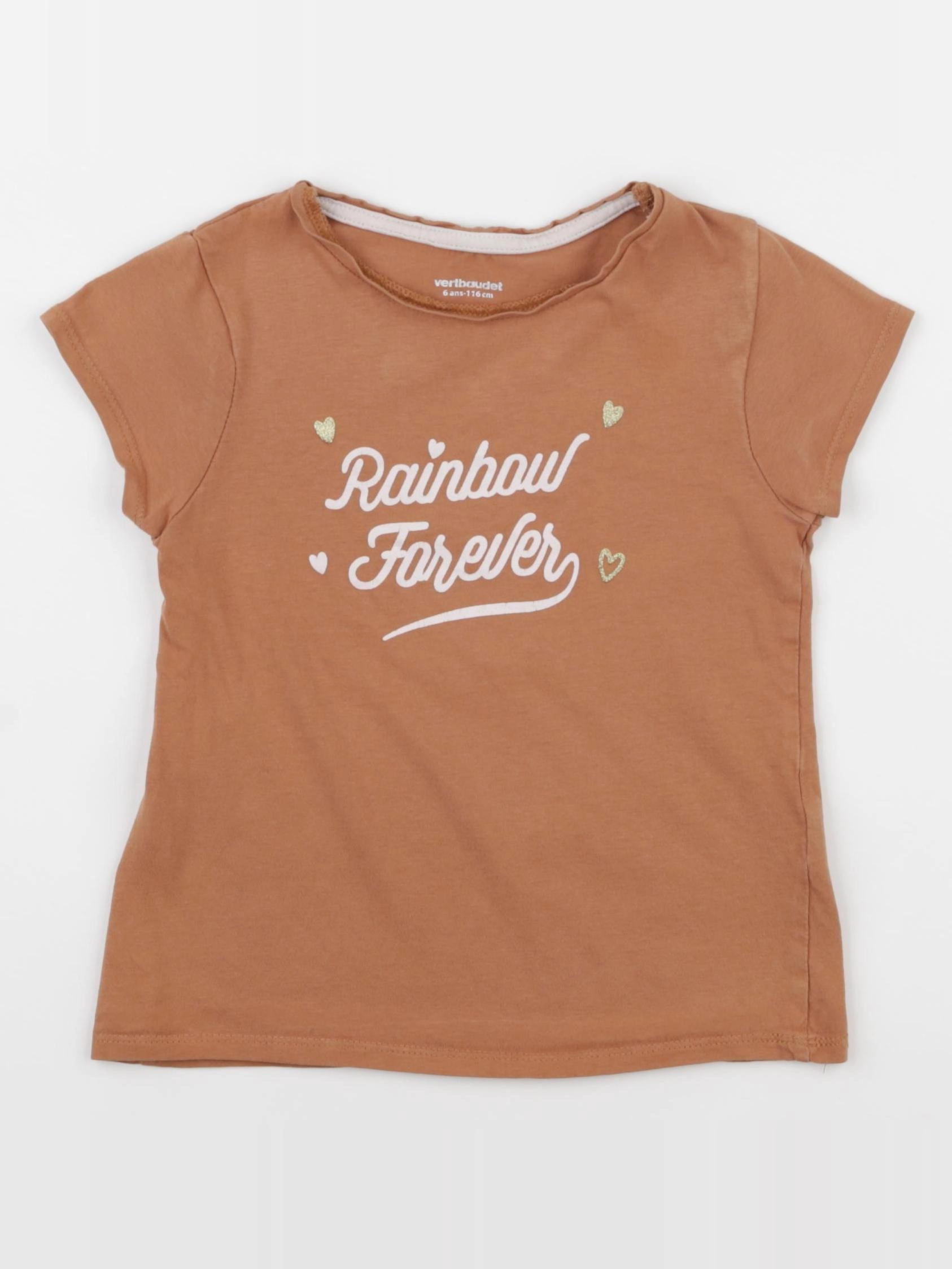 Vertbaudet - tee-shirt marron - 6 ans