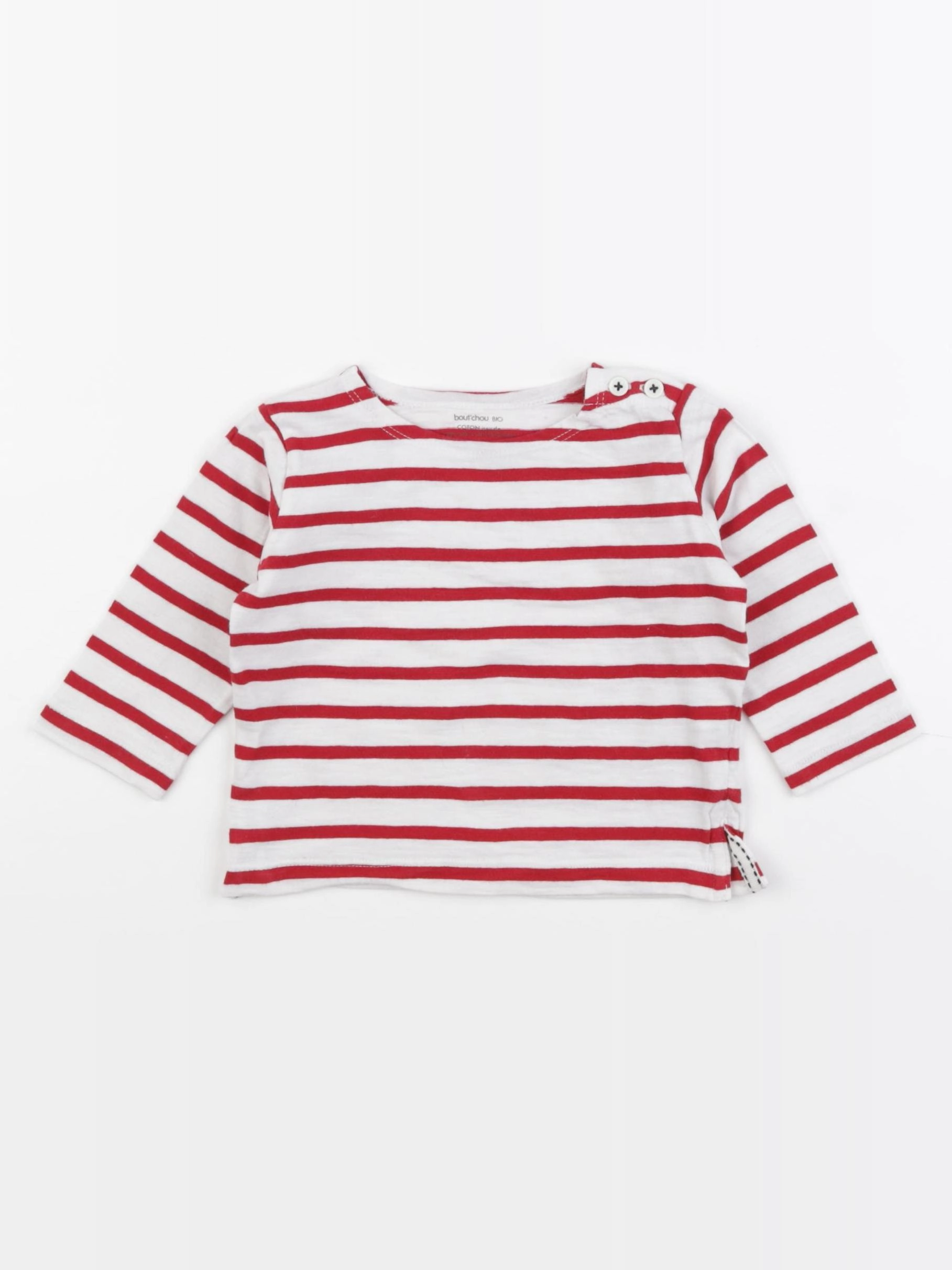 Boutchou - tee-shirt rouge, blanc - 9 mois
