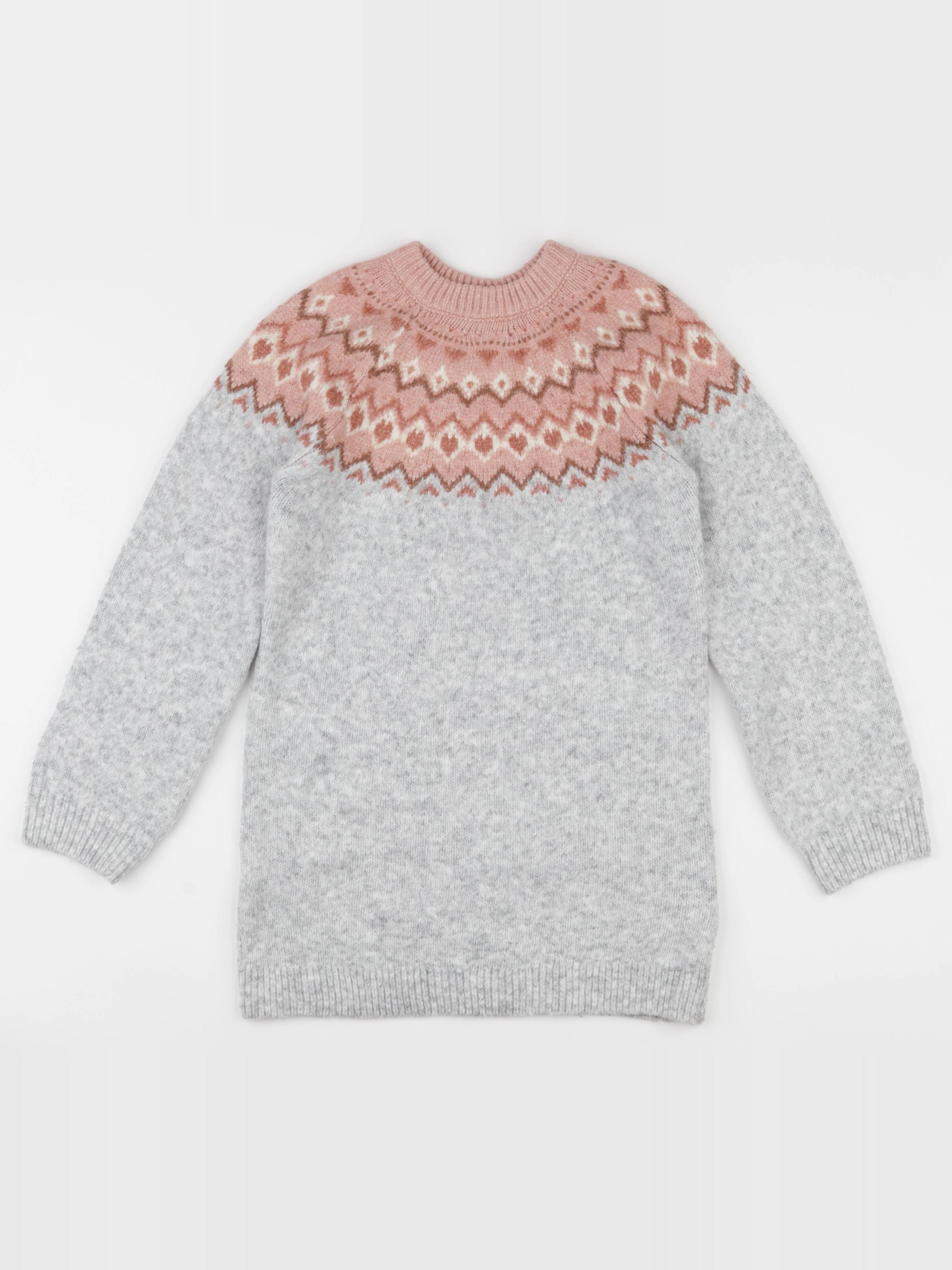 Vertbaudet - robe gris, rose - 8 ans