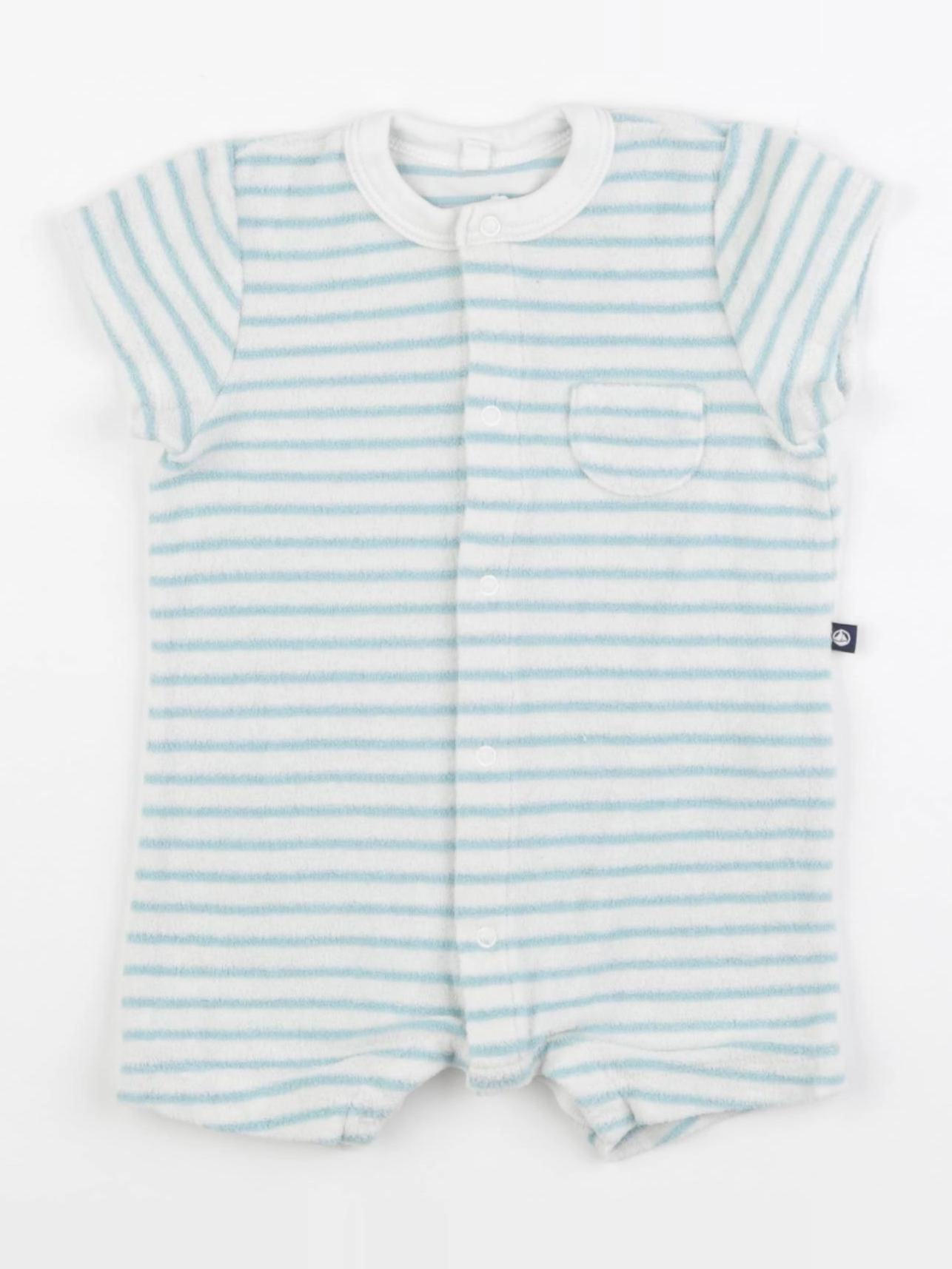 Petit Bateau - pyjama coton blanc, bleu - 3 mois