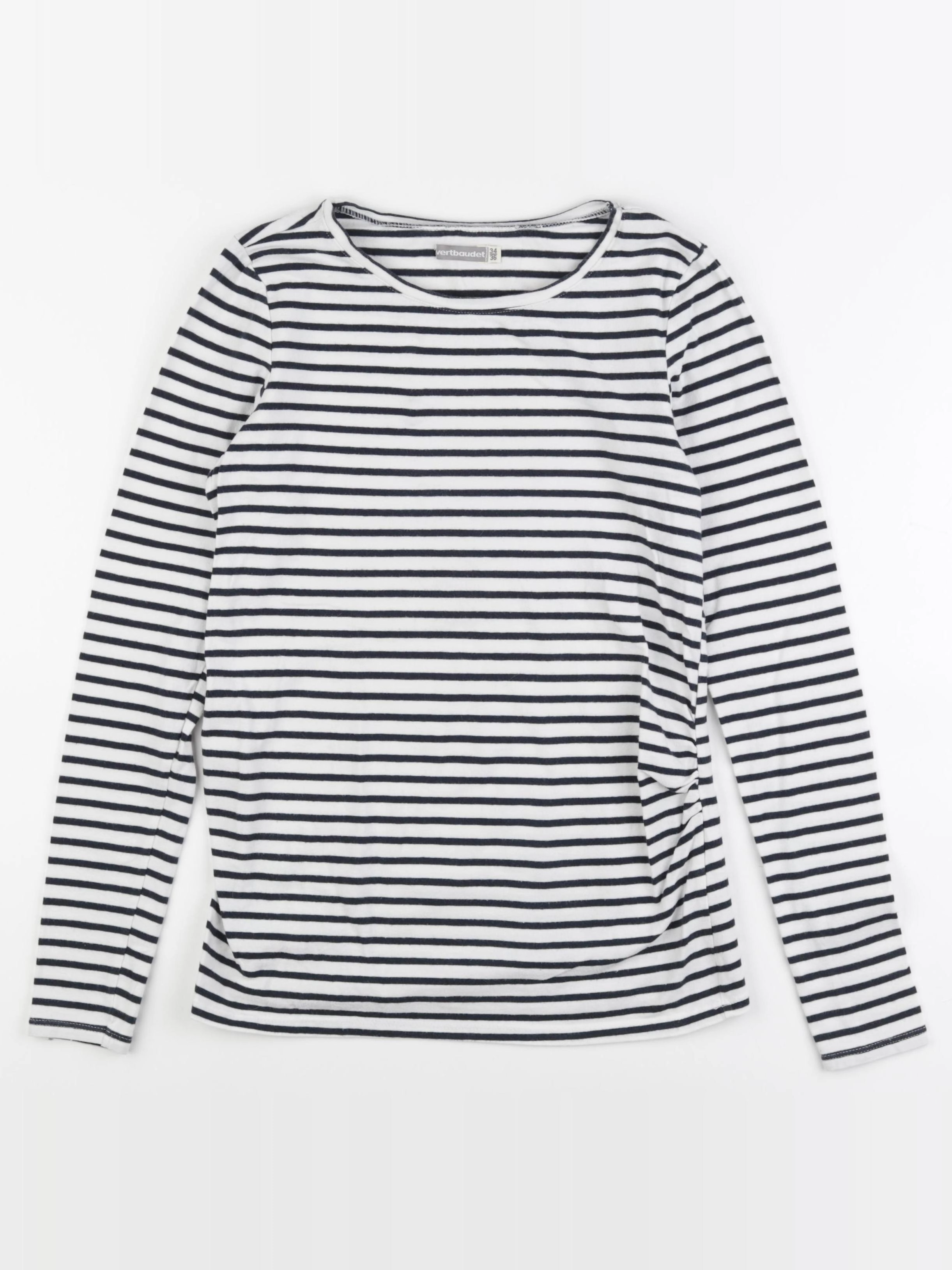 Vertbaudet - tee-shirt grossesse bleu, blanc - 34 à 36