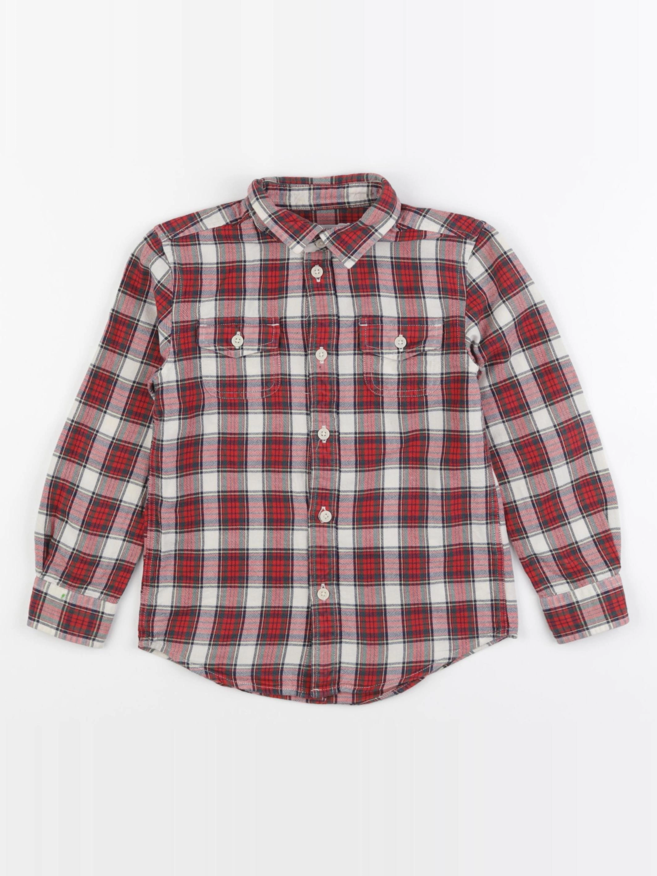 Monoprix - chemise blanc, rouge - 5 ans