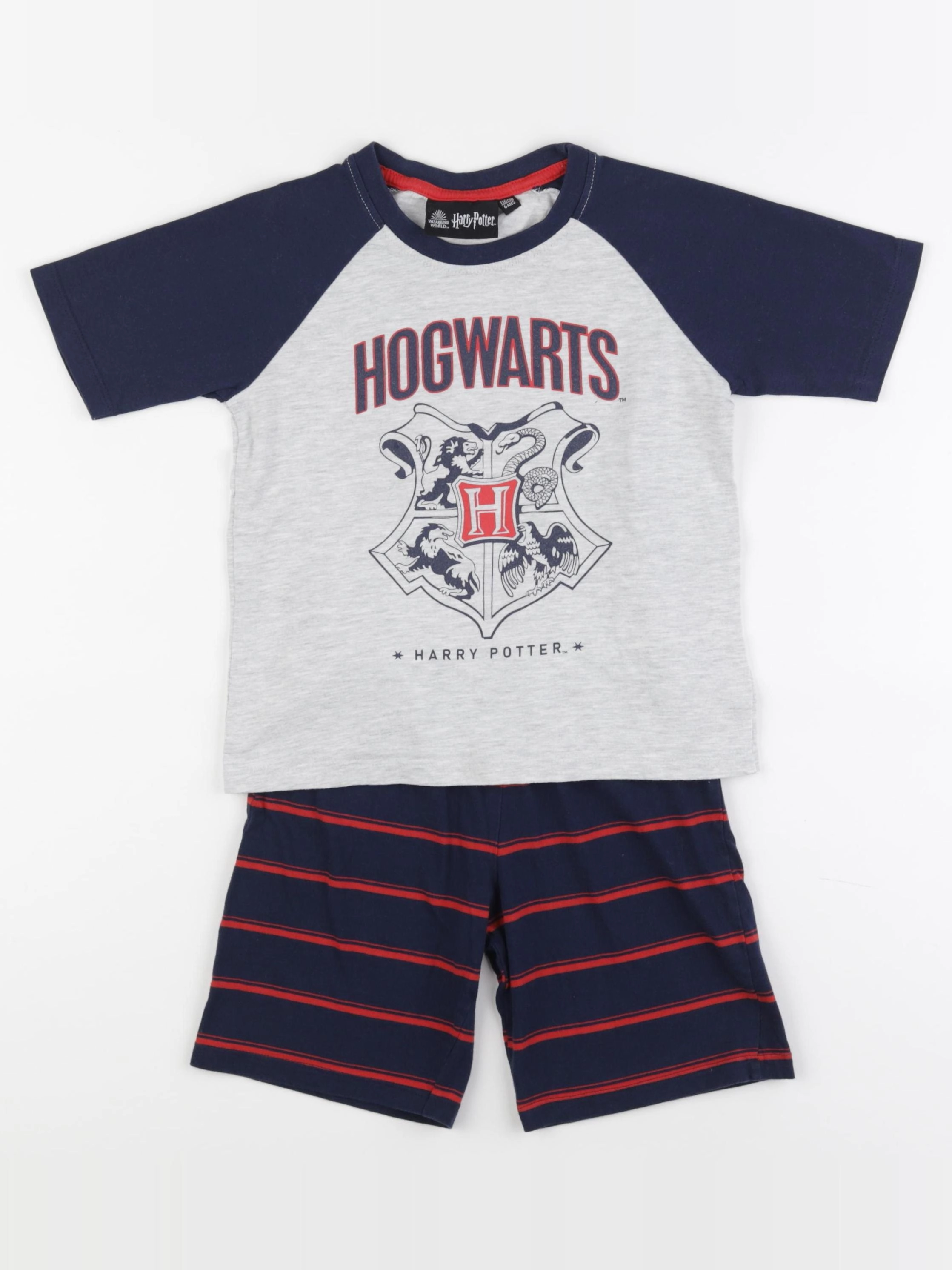 Vertbaudet - pyjama coton bleu, gris - 6 ans