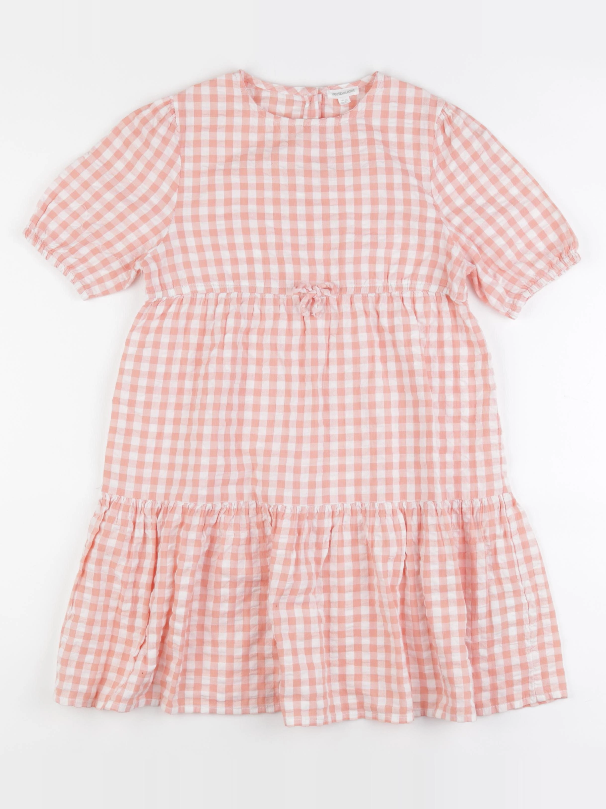 Vertbaudet - robe blanc, rose - 10 ans