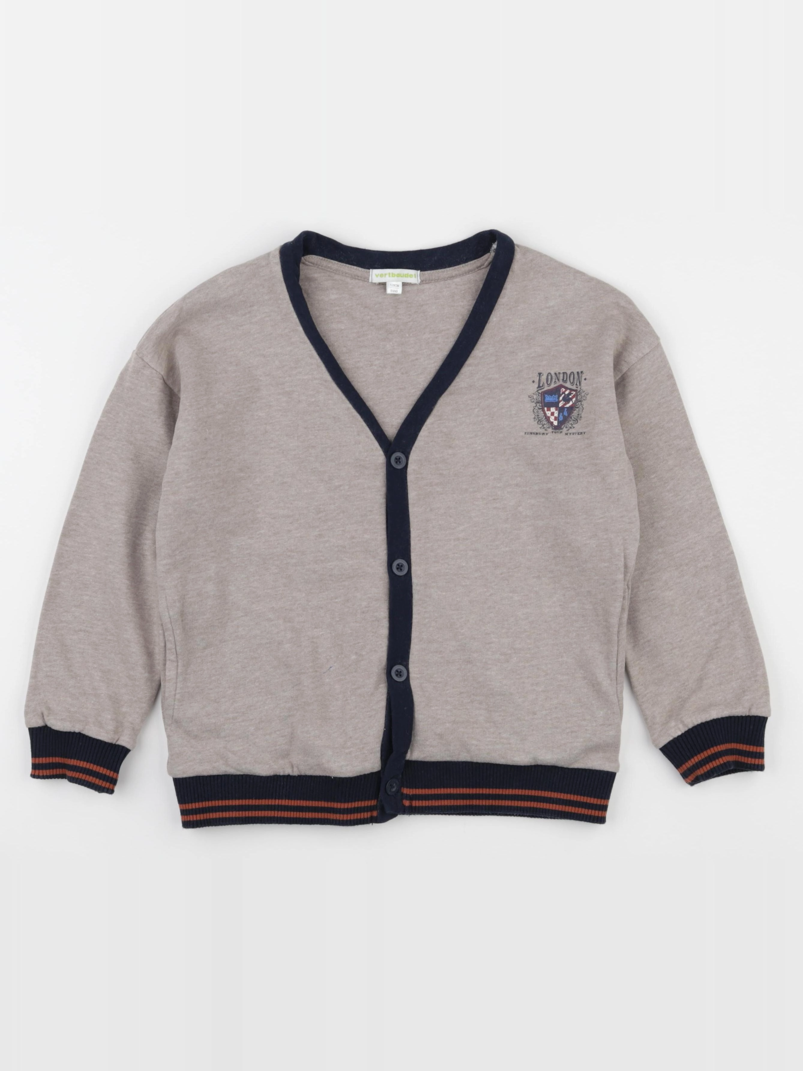 Vertbaudet - sweat marron - 8 ans