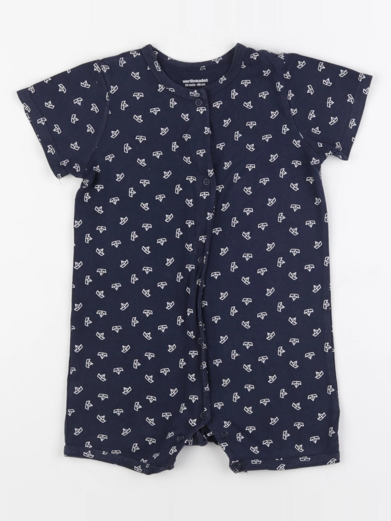 Vertbaudet - pyjama coton bleu - 24 mois