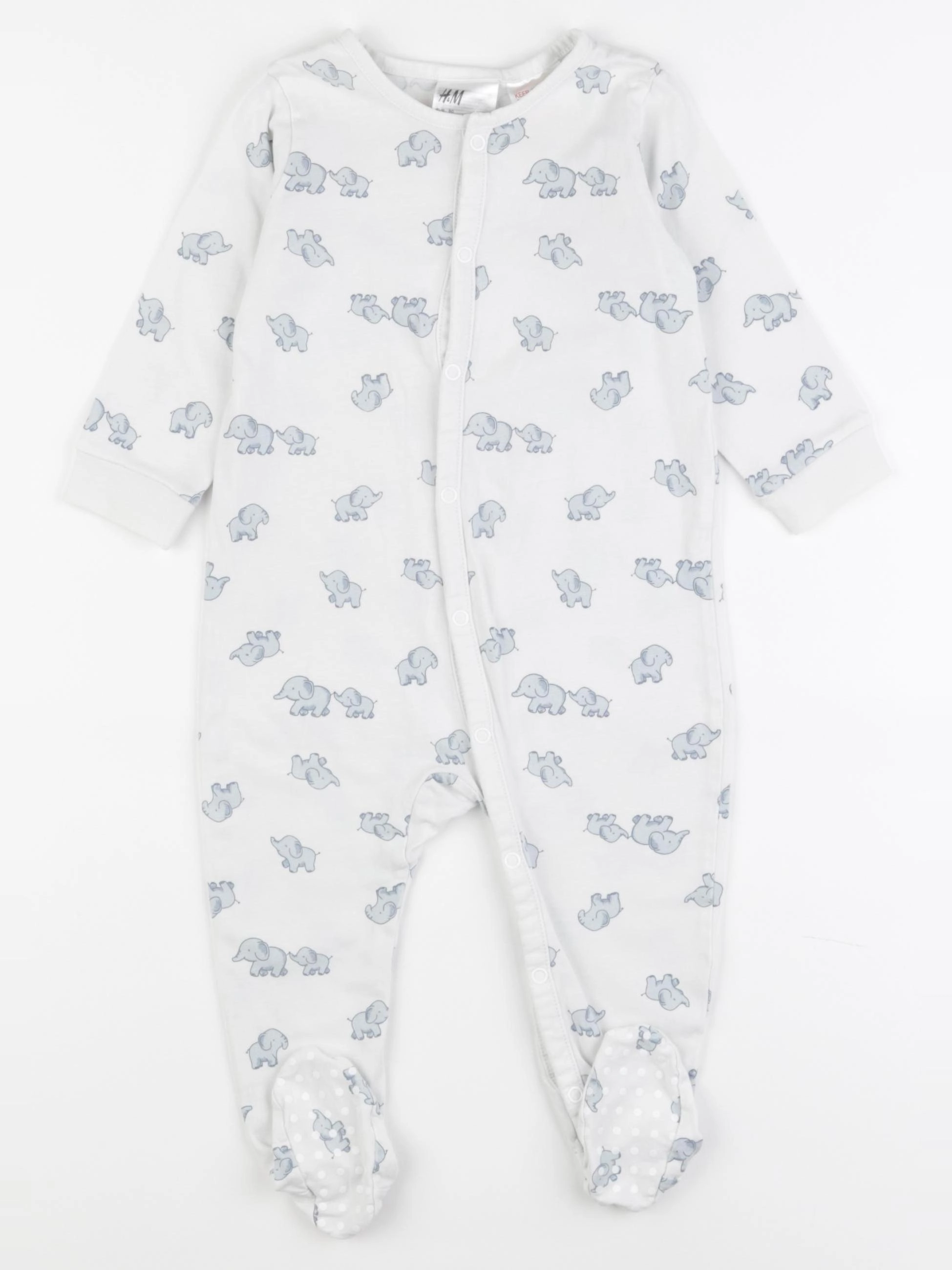 H&M - pyjama coton blanc - 12 mois