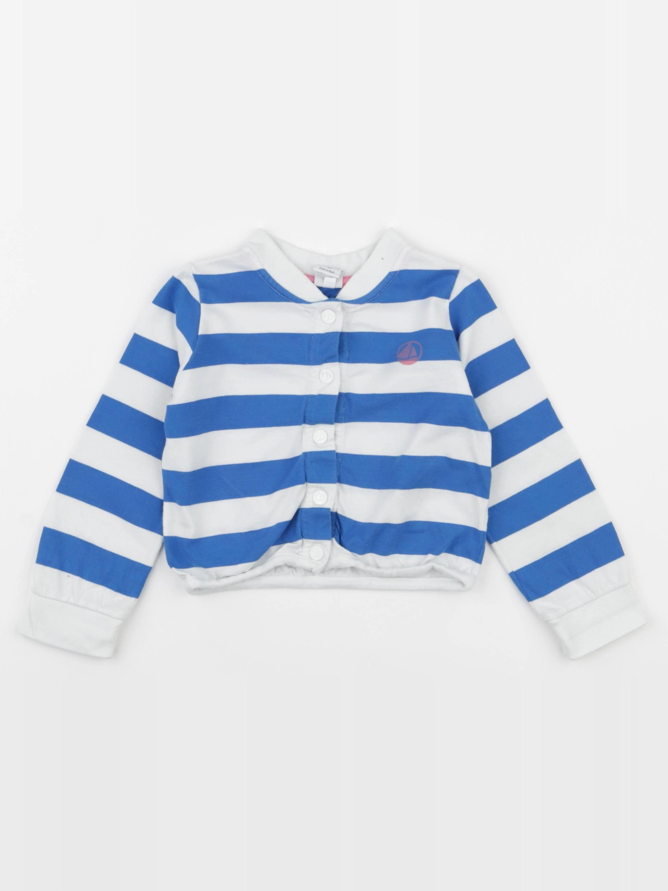Petit Bateau - tee-shirt blanc, bleu - 3 ans