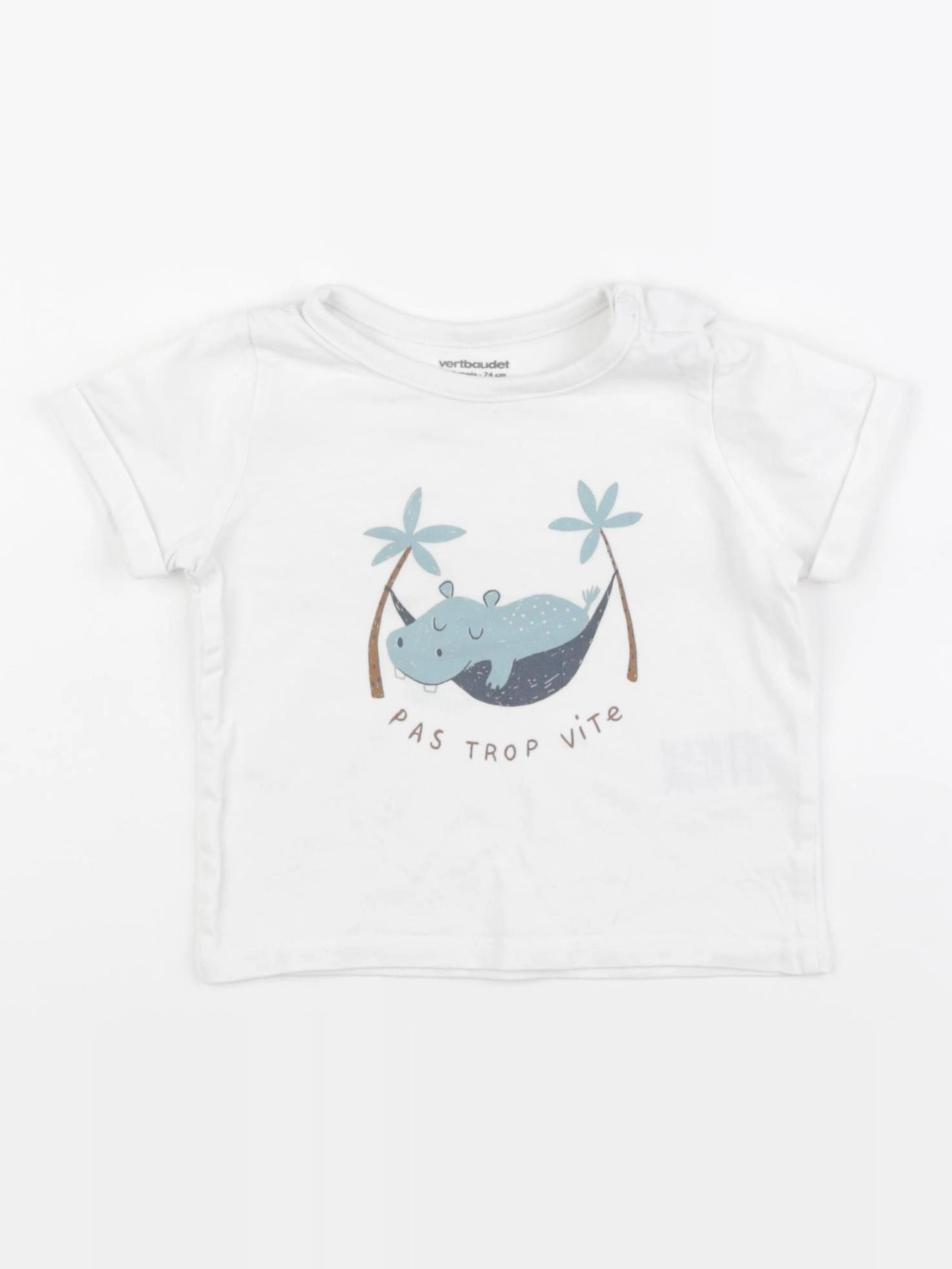 Vertbaudet - tee-shirt blanc - 12 mois