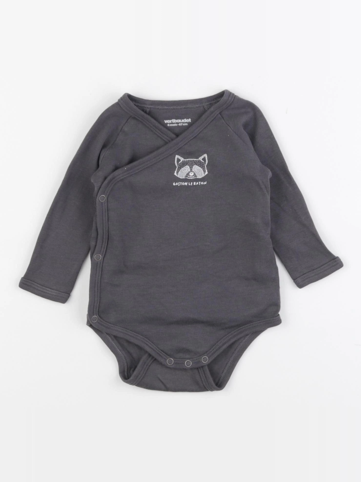 Vertbaudet - body gris - 6 mois
