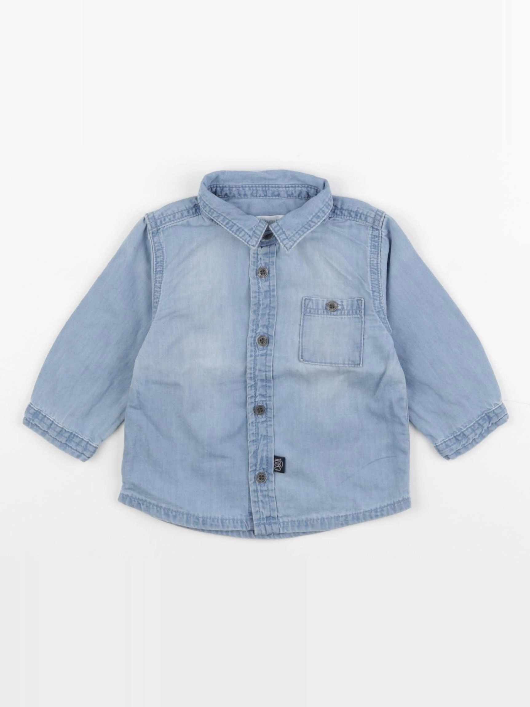 Vertbaudet - chemise bleu - 6 mois