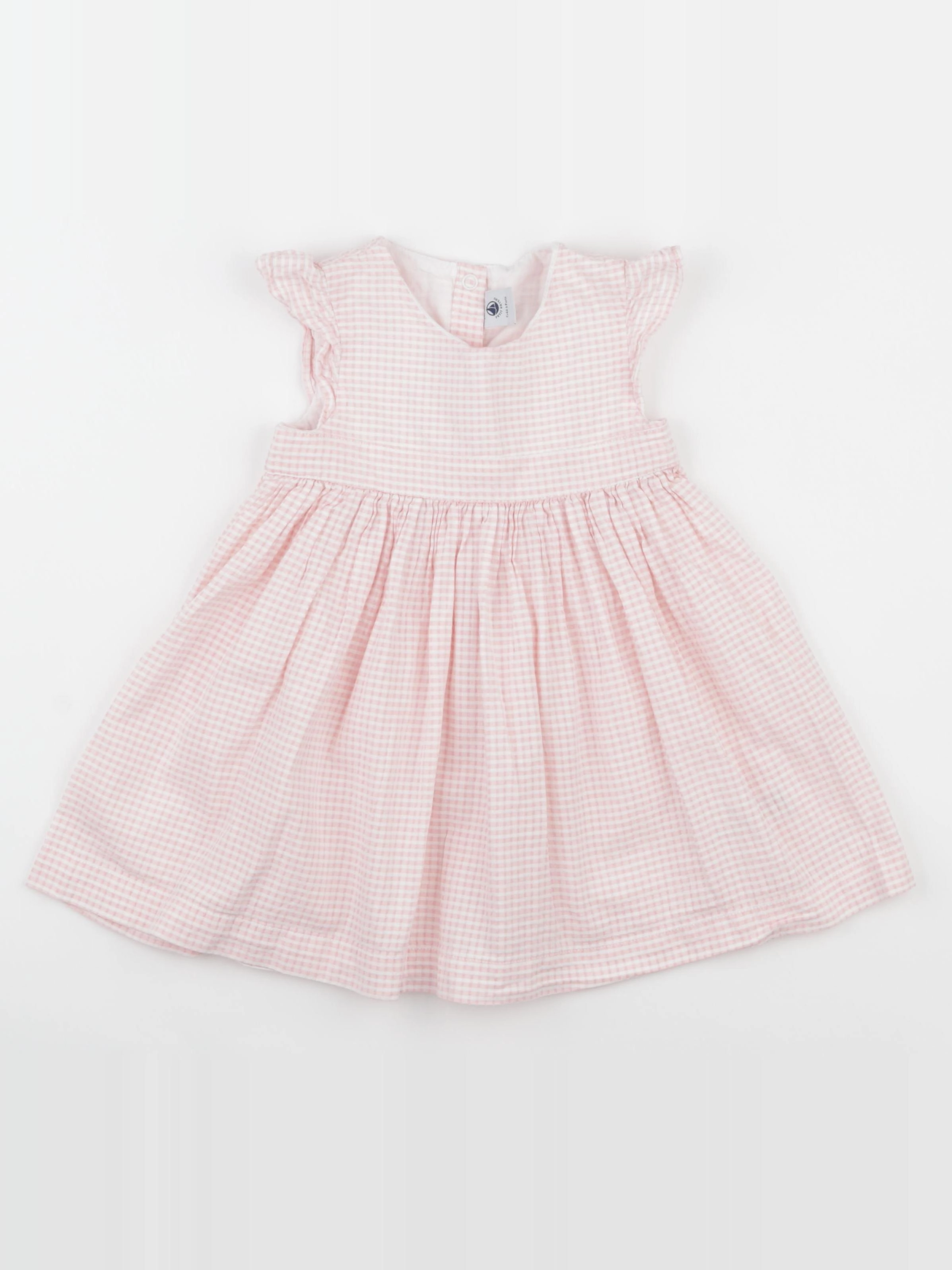 Petit Bateau - robe blanc, rose - 24 mois