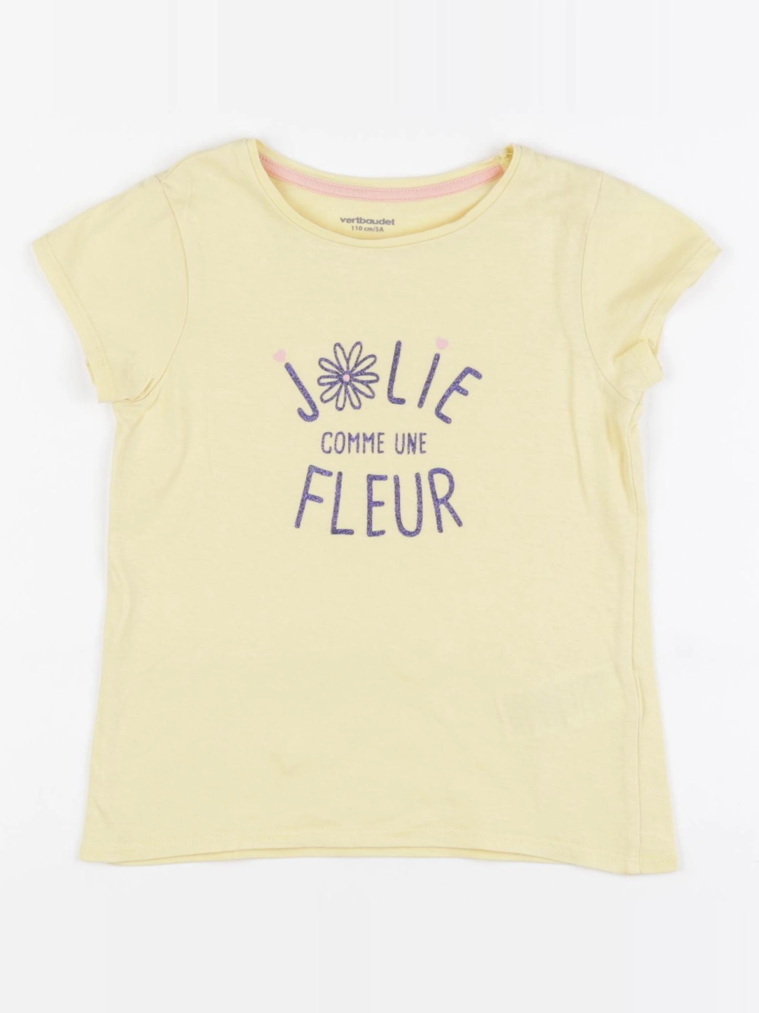 Vertbaudet - tee-shirt jaune - 5 ans